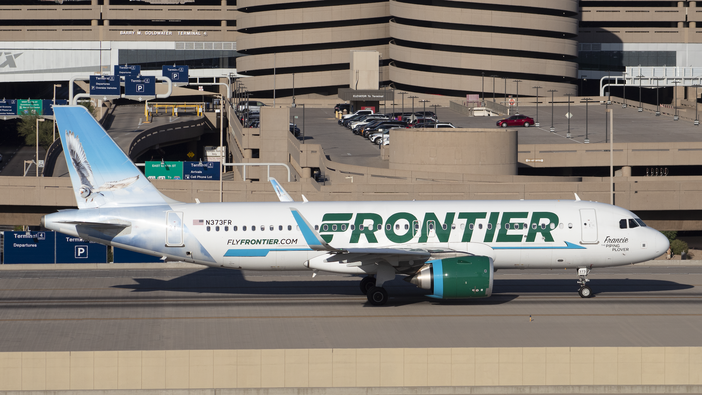 Full size: Frontier Airlines Airbus A320NEO N373FR at Phoenix Sky Harbor International Airport