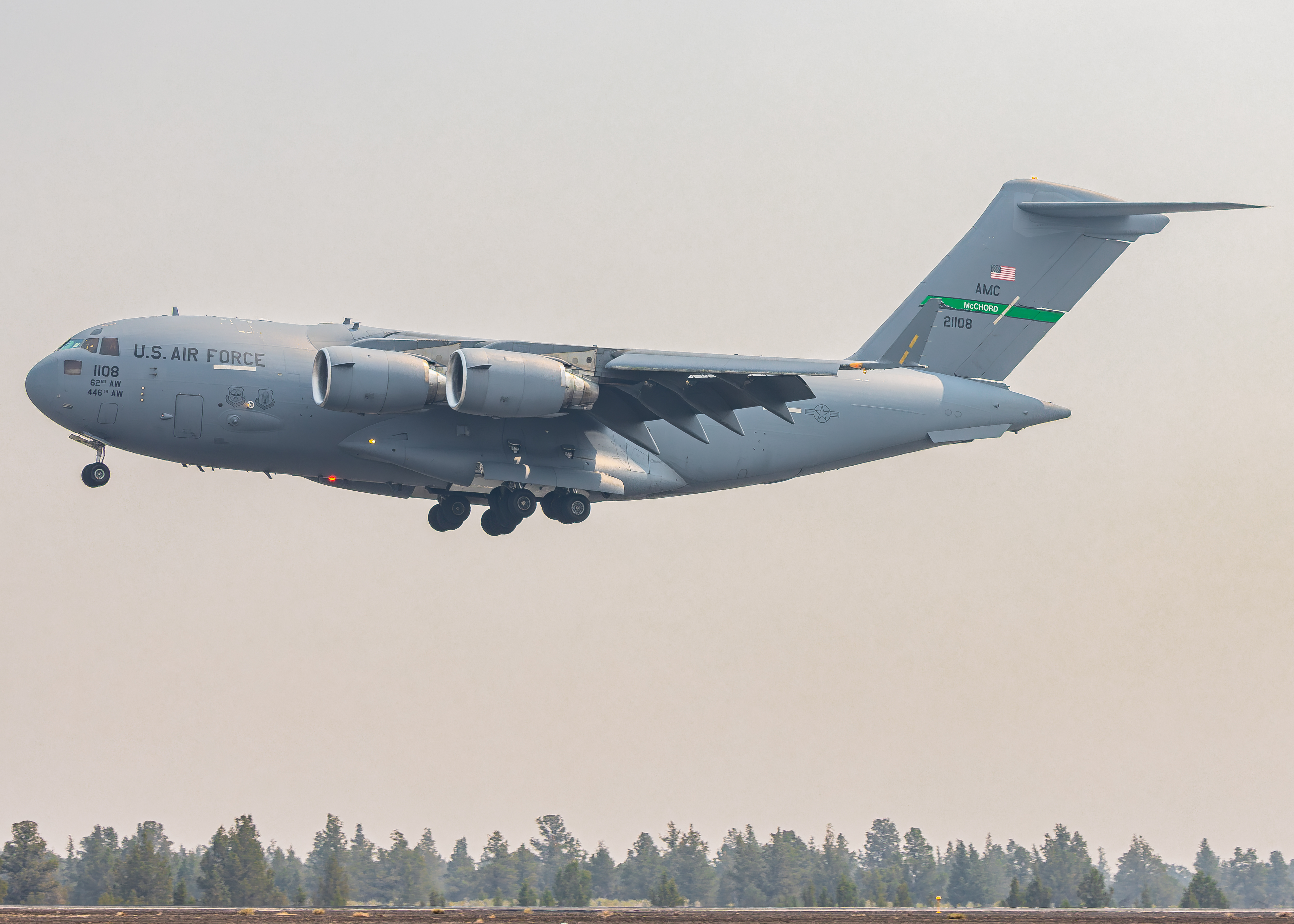 Full size: USAF - United States Air Force Boeing C-17 Globemaster III 02-1108 at Roberts Field Airport