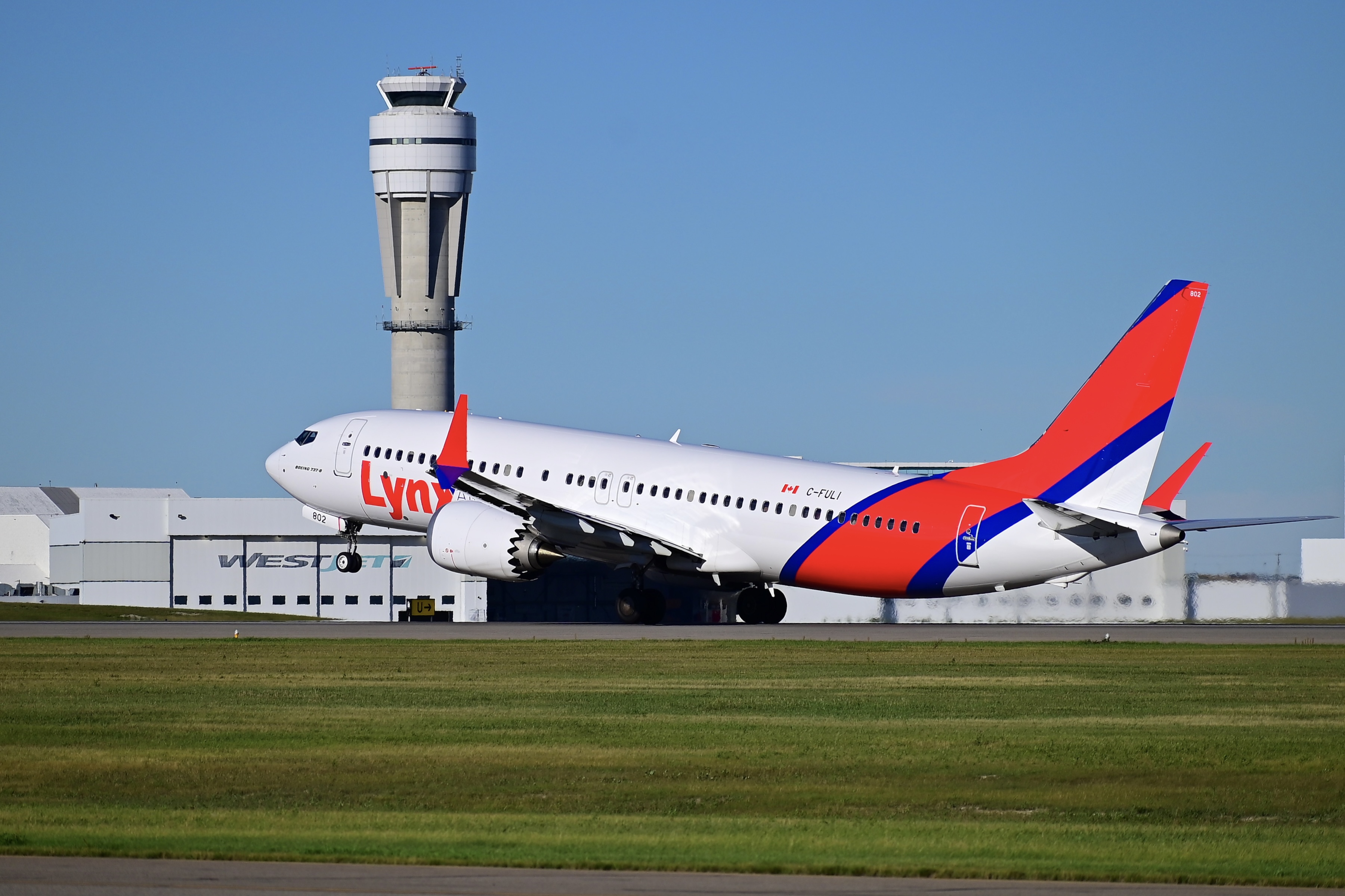Full size: Lynx Air International Boeing 737 MAX 8 C-FULI at Calgary International Airport