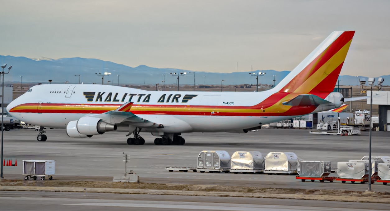 Full size: Kalitta Air Boeing 747-400F N745CK at Denver International Airport
