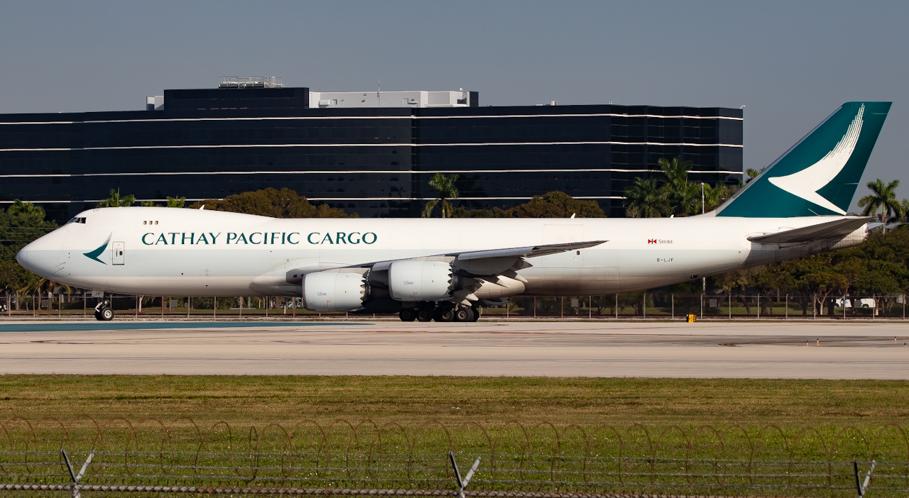 Full size: Cathay Pacific Cargo Boeing 747-8F B-LJF at Miami International Airport