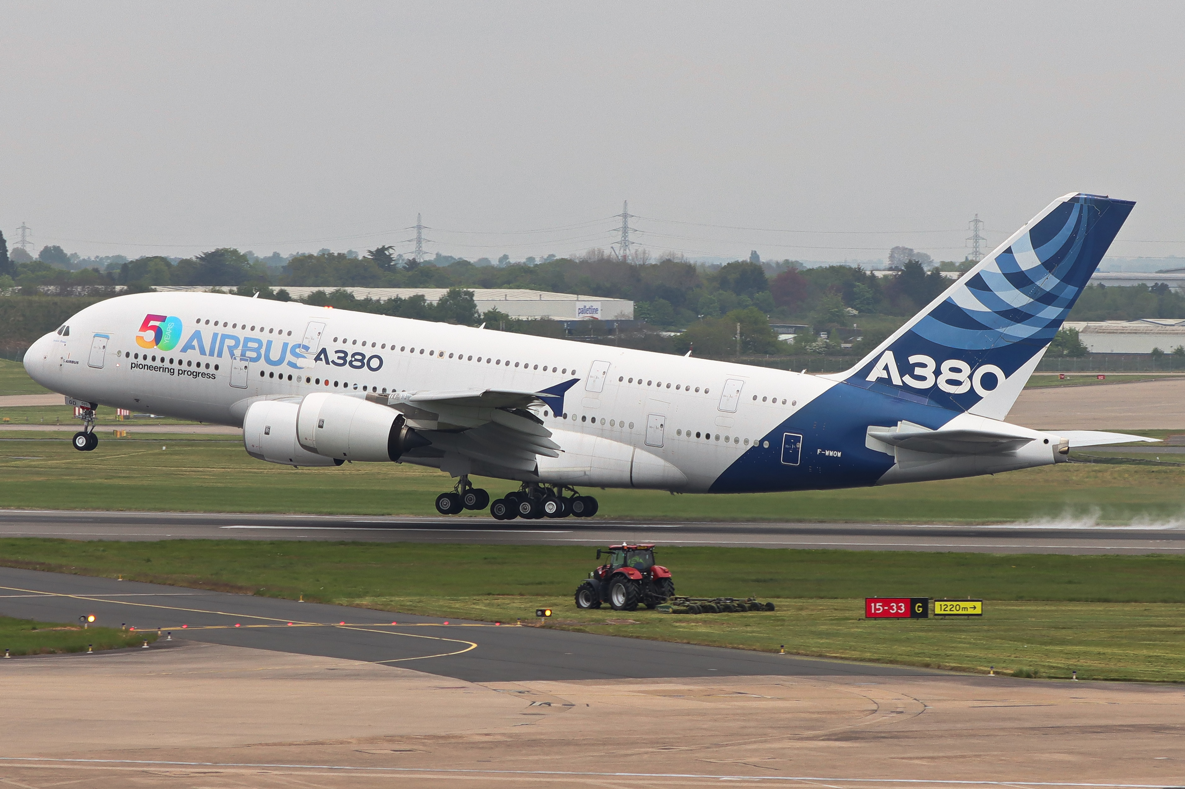 Full size: Airbus Airbus A380-800 F-WWOW at Birmingham Airport