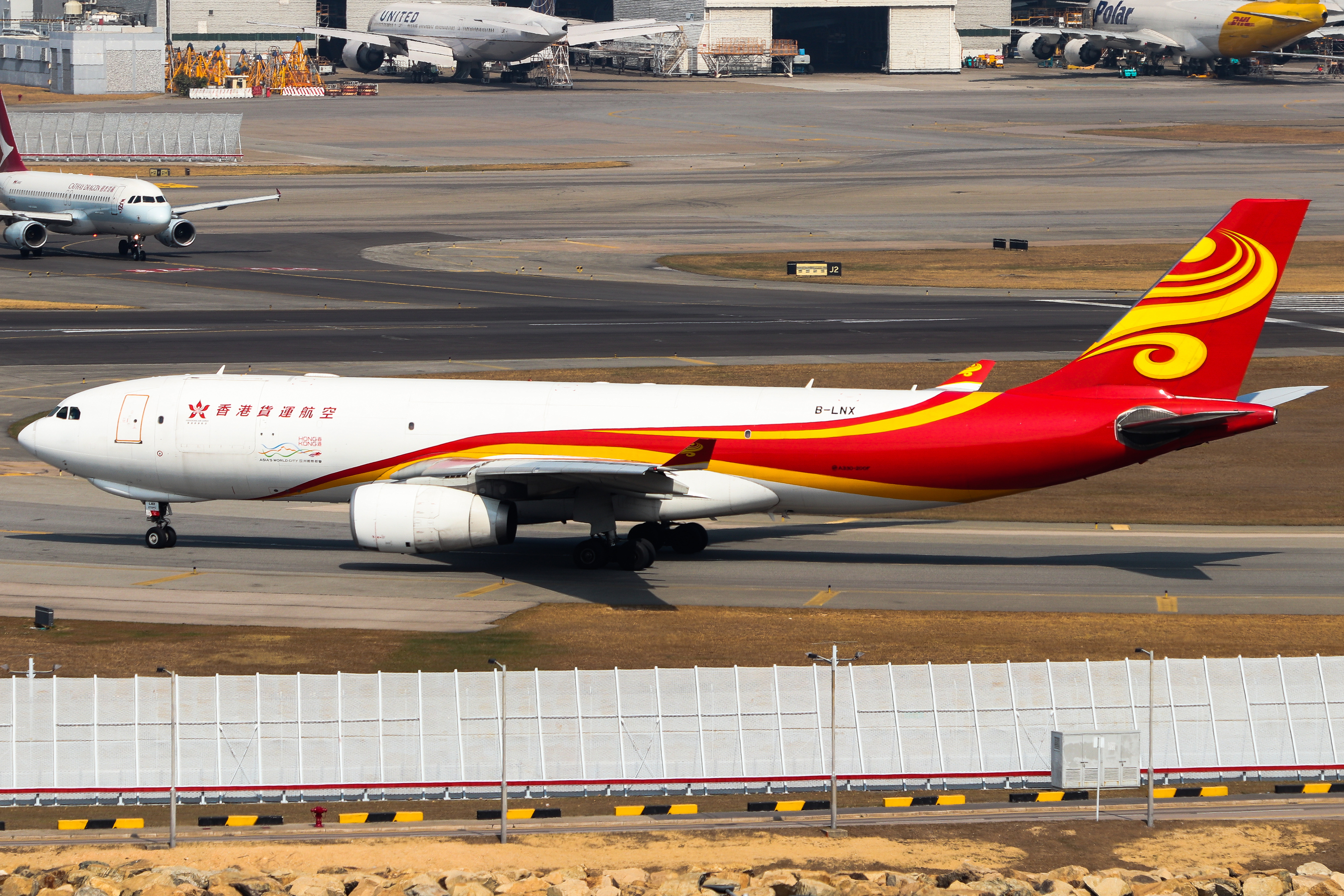 Full size: Hong Kong Air Cargo Airbus A330-200 B-LNX at Hong Kong International Airport
