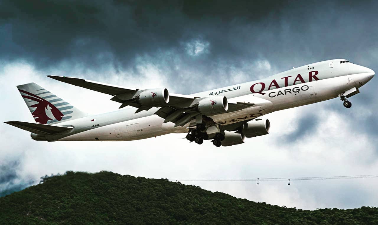 Full size: Qatar Airways Cargo Boeing 747-8i A7-BGA at Hong Kong International Airport