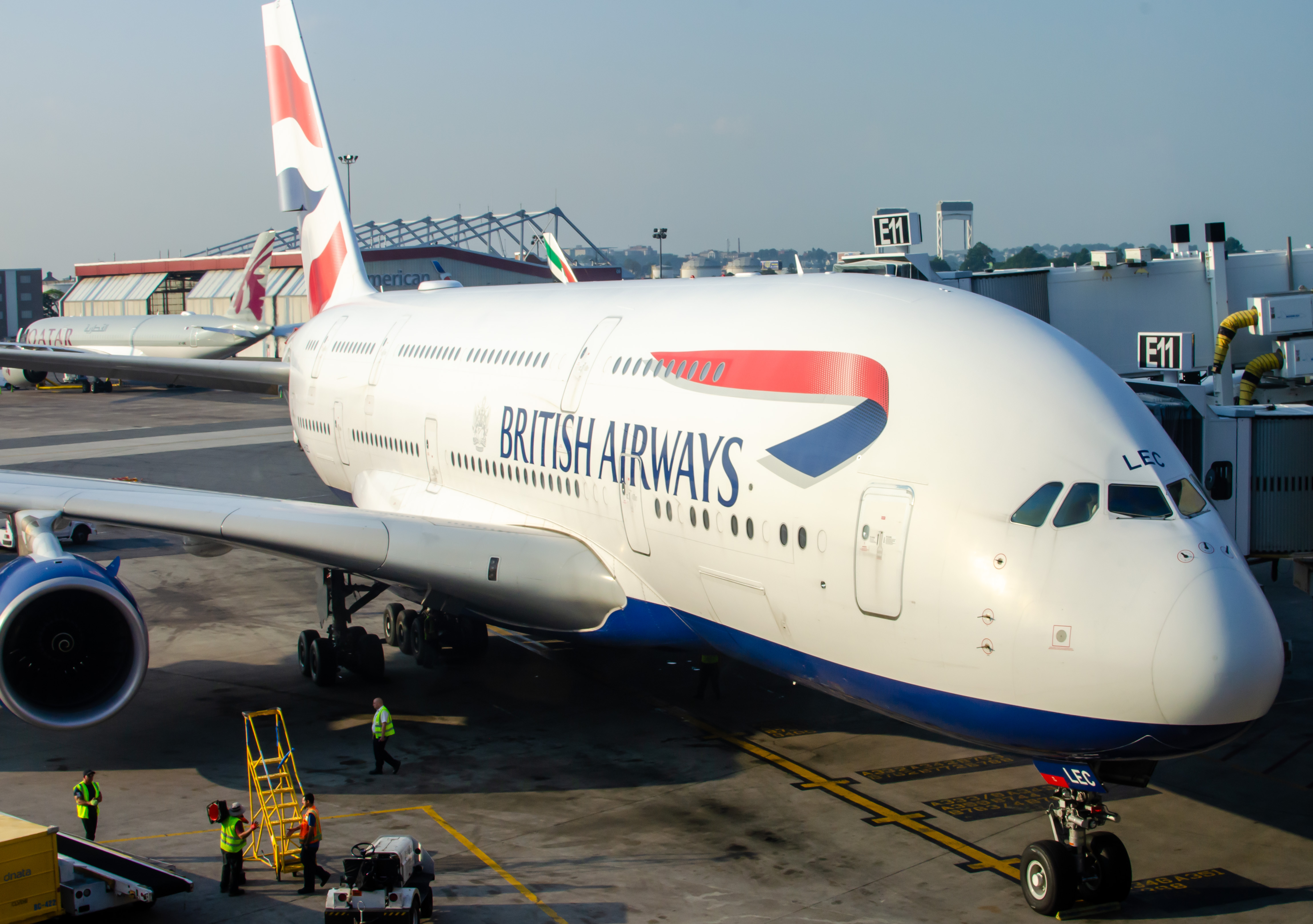 Full size: British Airways Airbus A380-800 G-XLEC at General Edward Lawrence Logan International Airport