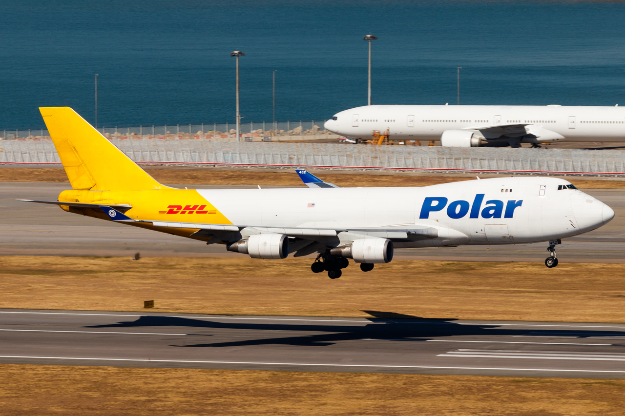 Full size: Polar Air Cargo Boeing 747-400F N452PA at Hong Kong International Airport