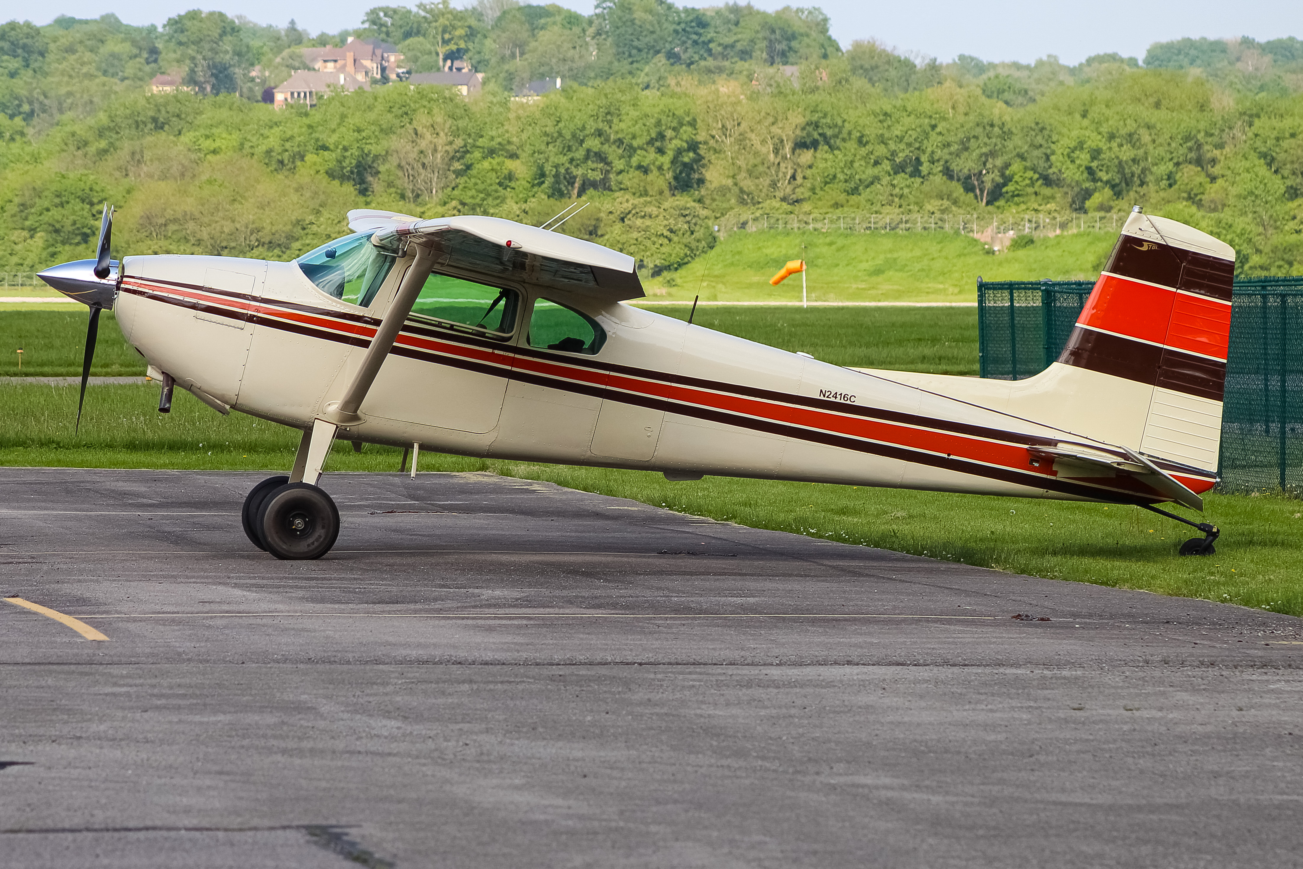 Full size: PRIVATE  Cessna 180 N2416C at Cincinnati Municipal Airport/Lunken Field