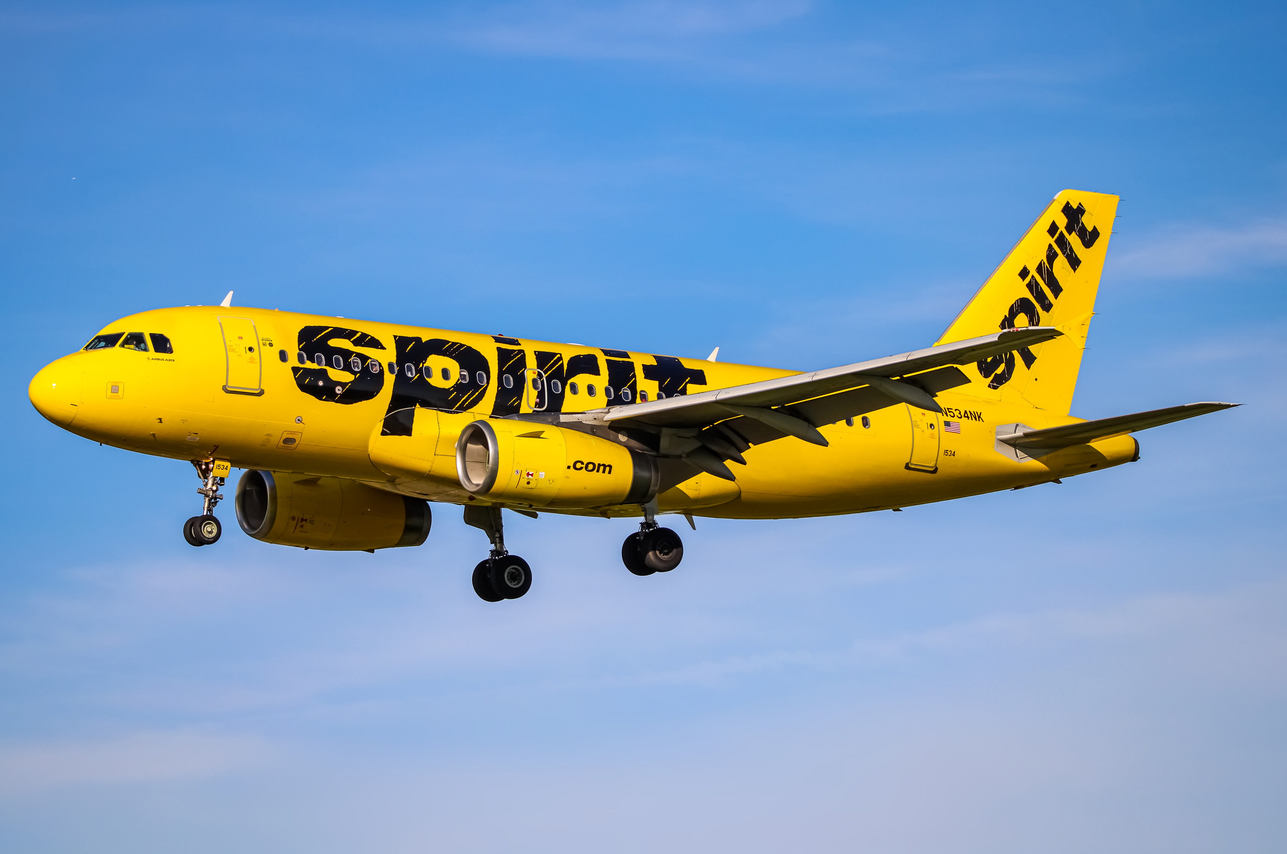 Full size: Spirit Airlines Airbus A319 N534NK at Baltimore/Washington International Thurgood Marshall Airport