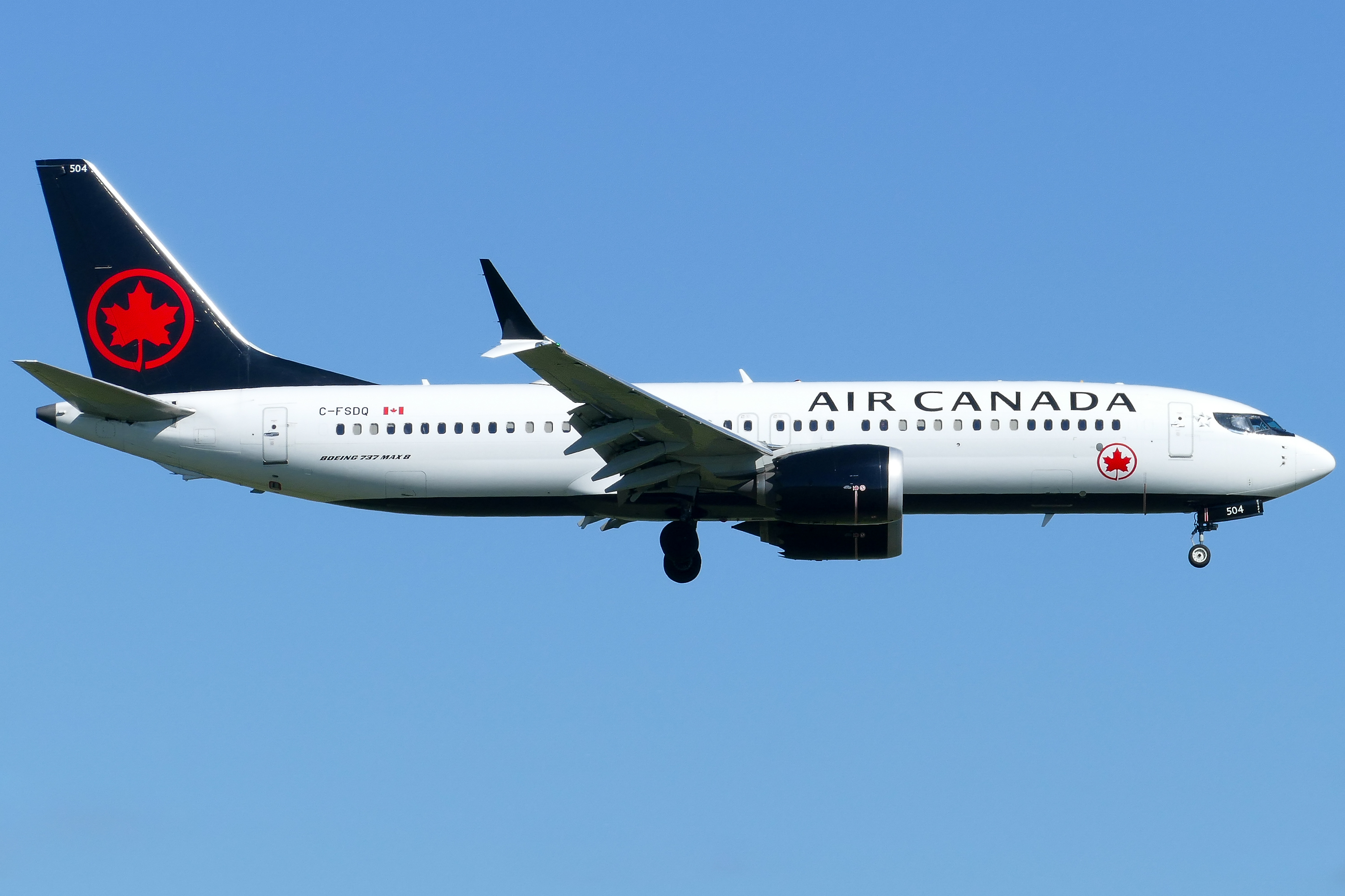 Full size: Air Canada Boeing 737 MAX 8 C-FSDQ at Austin-Bergstrom International Airport