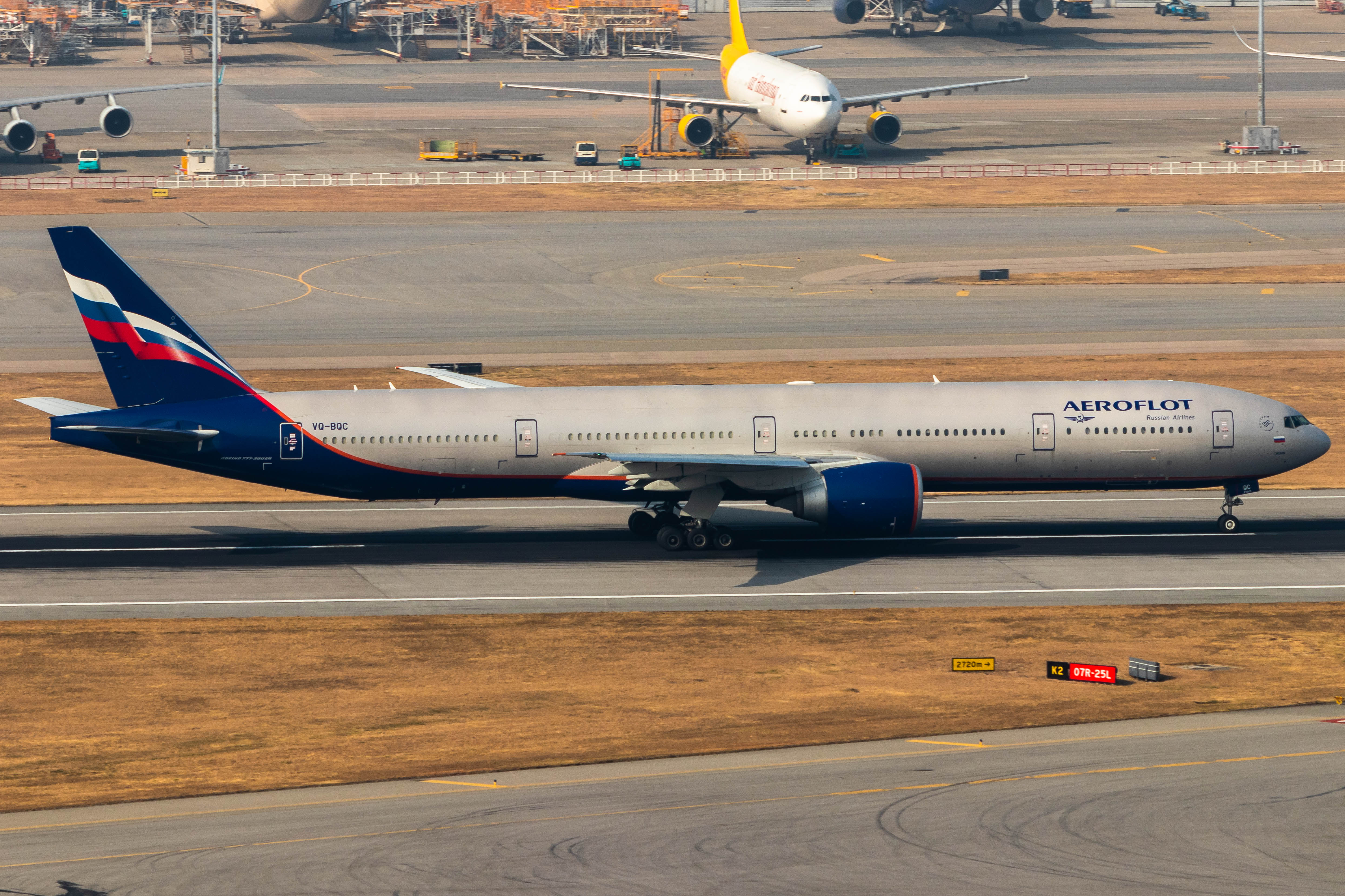 Full size: Aeroflot Boeing 777-300ER VQ-BQC at Hong Kong International Airport
