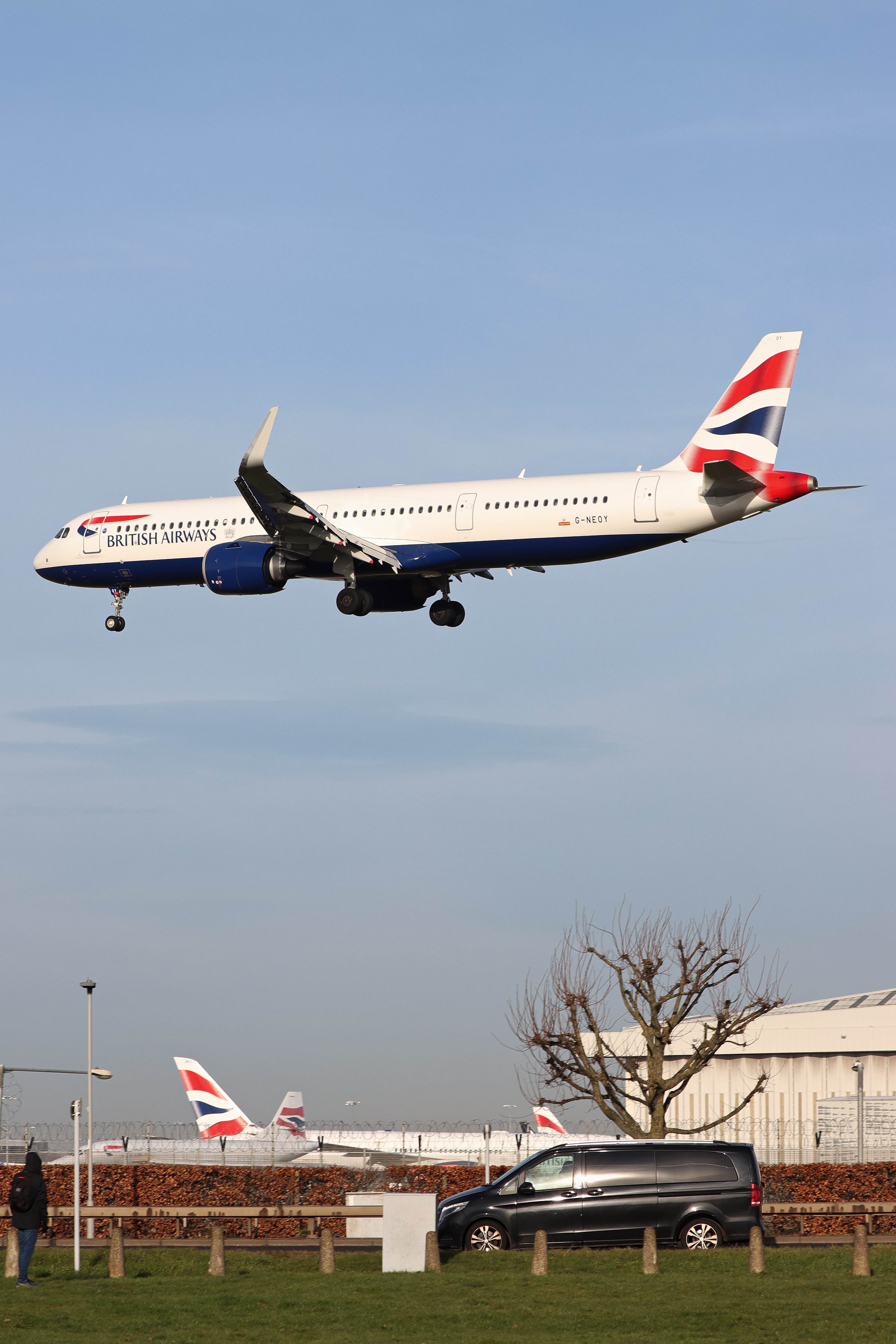 Full size: British Airways Airbus A321NEO G-NEOY at London Heathrow International Airport