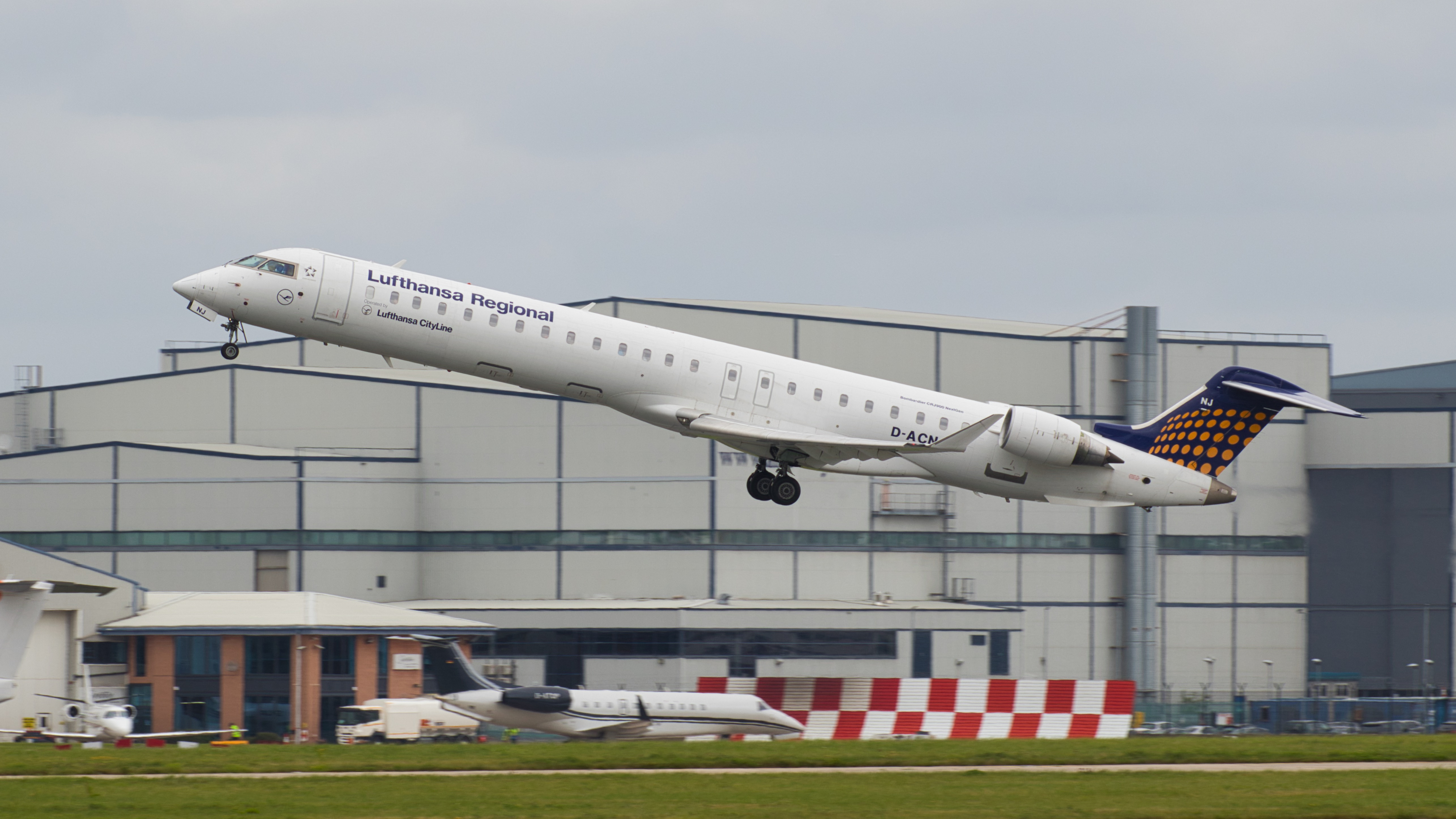 Full size: Lufthansa CityLine Mitsubishi CRJ-900 D-ACNJ at Manchester Airport