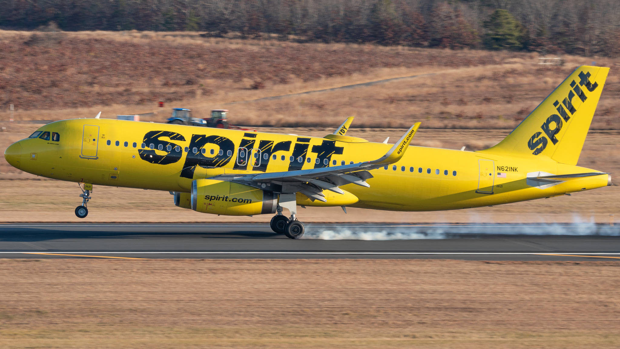 Full size: Spirit Airlines Airbus A320 N621NK at Atlantic City International Airport