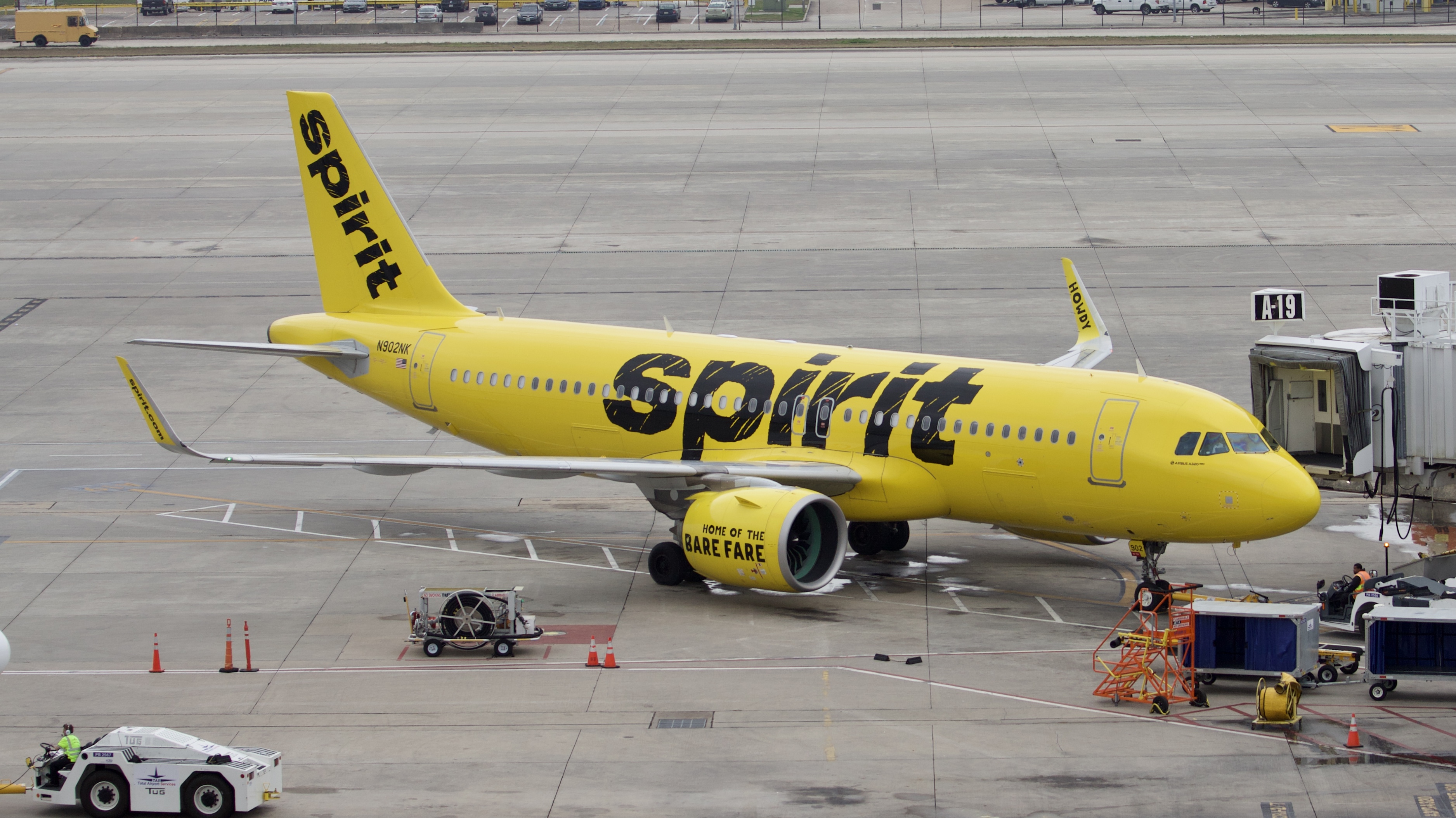 Full size: Spirit Airlines Airbus A320NEO N902NK at Houston-George Bush Intercontinental Airport