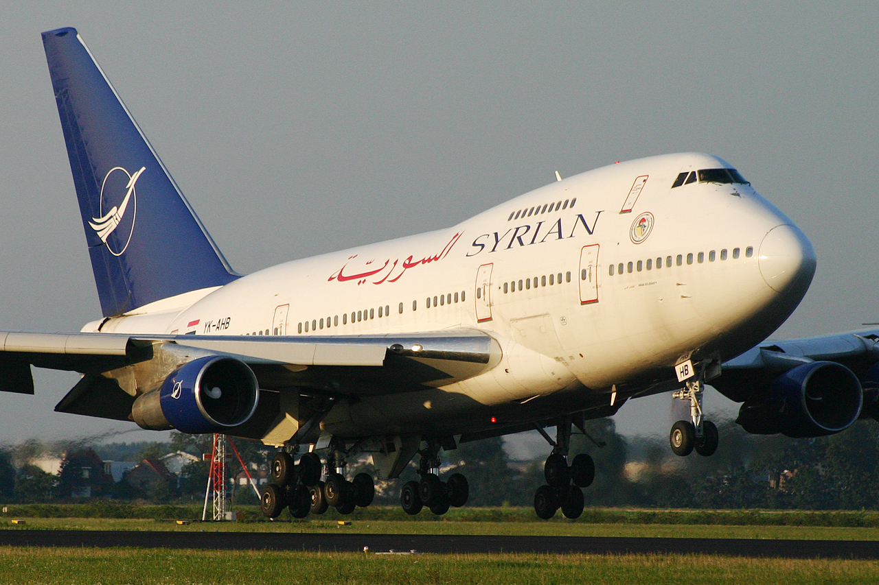 Full size: Syrian Arab Airlines Boeing 747SP YK-AHB at Amsterdam Schiphol Airport