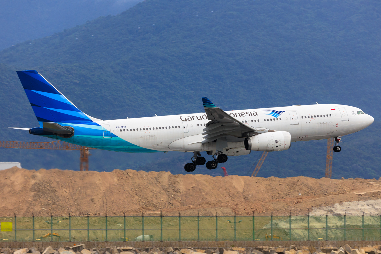 Full size: Garuda Indonesia Airbus A330-200 PK-GPM at Hong Kong International Airport