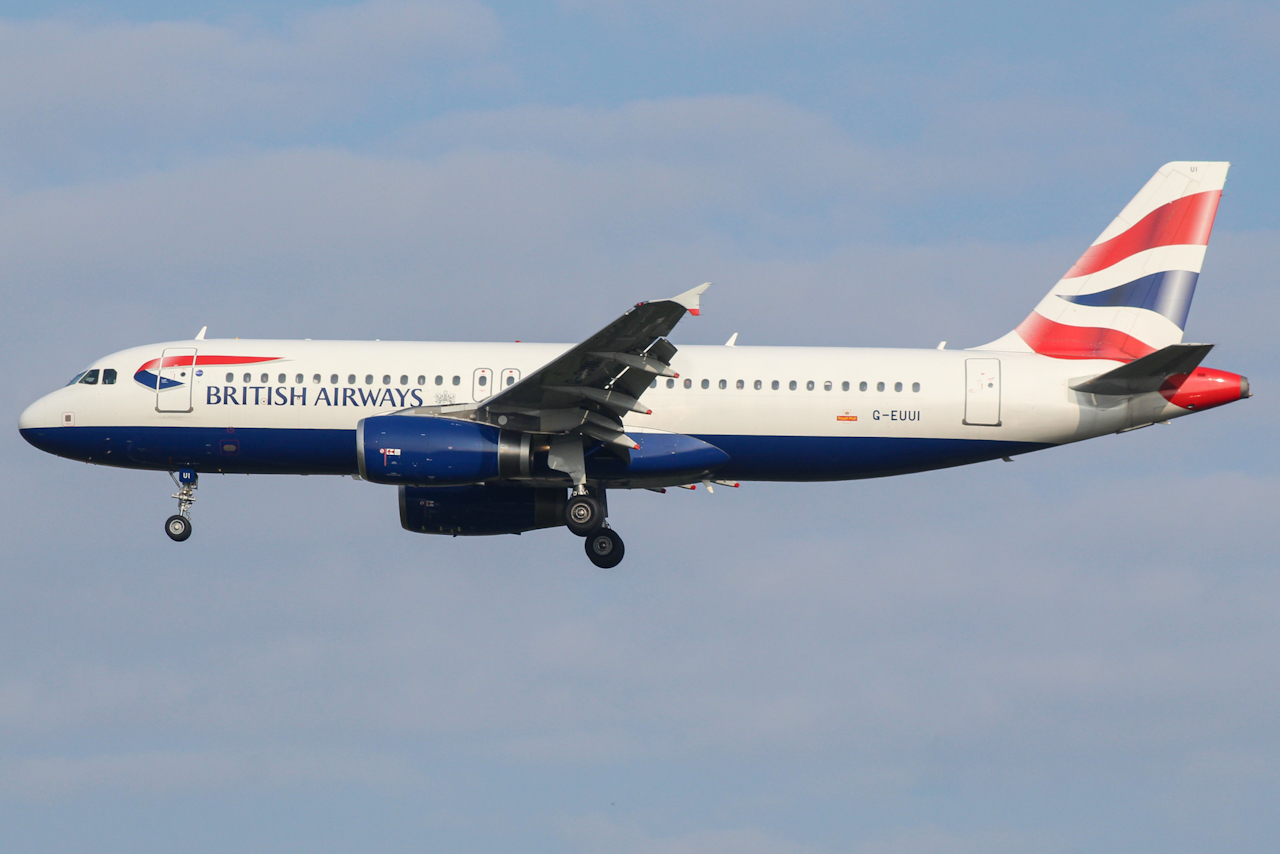 Full size: British Airways Airbus A320 G-EUUI at Brussels Airport