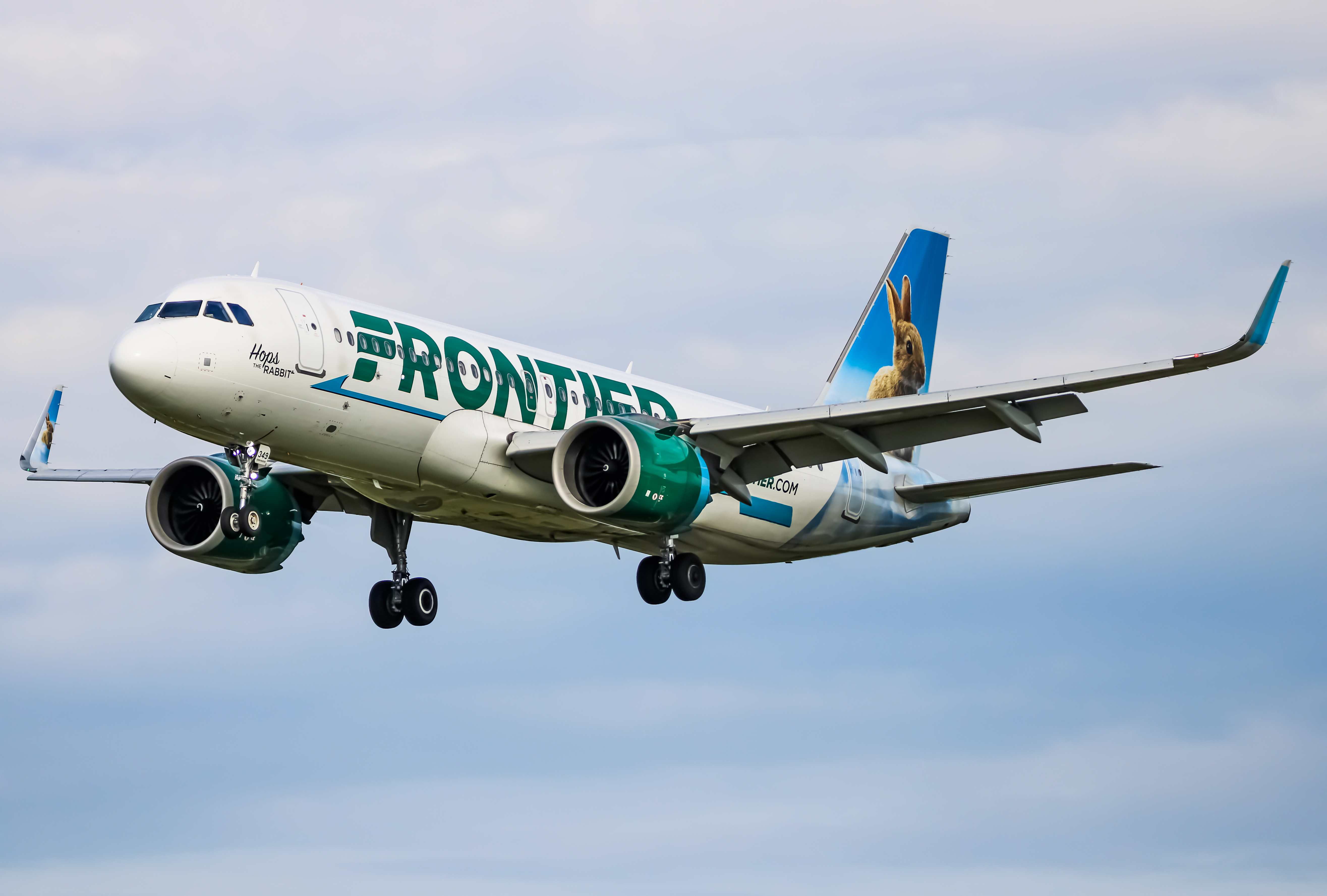 Full size: Frontier Airlines Airbus A320 NEO N349FR at Baltimore/Washington International Thurgood Marshall Airport