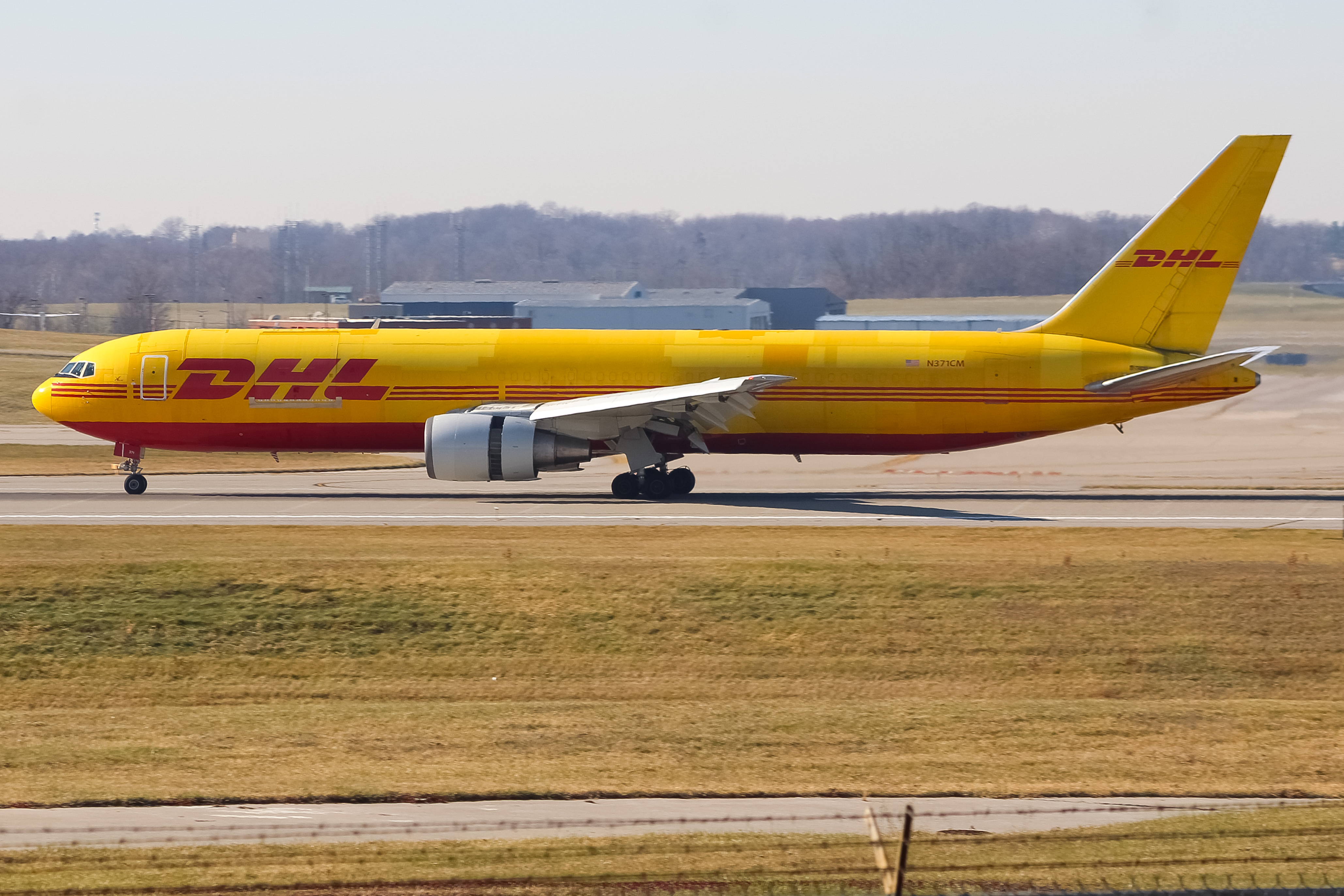 Full size: DHL Boeing 767-300F N371CM at Cincinnati/Northern Kentucky International Airport