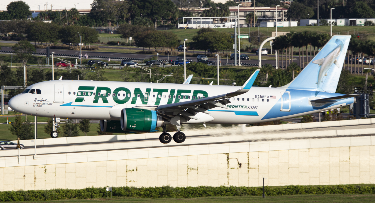 Full size: Frontier Airlines Airbus A320NEO N388FR at Tampa International Airport