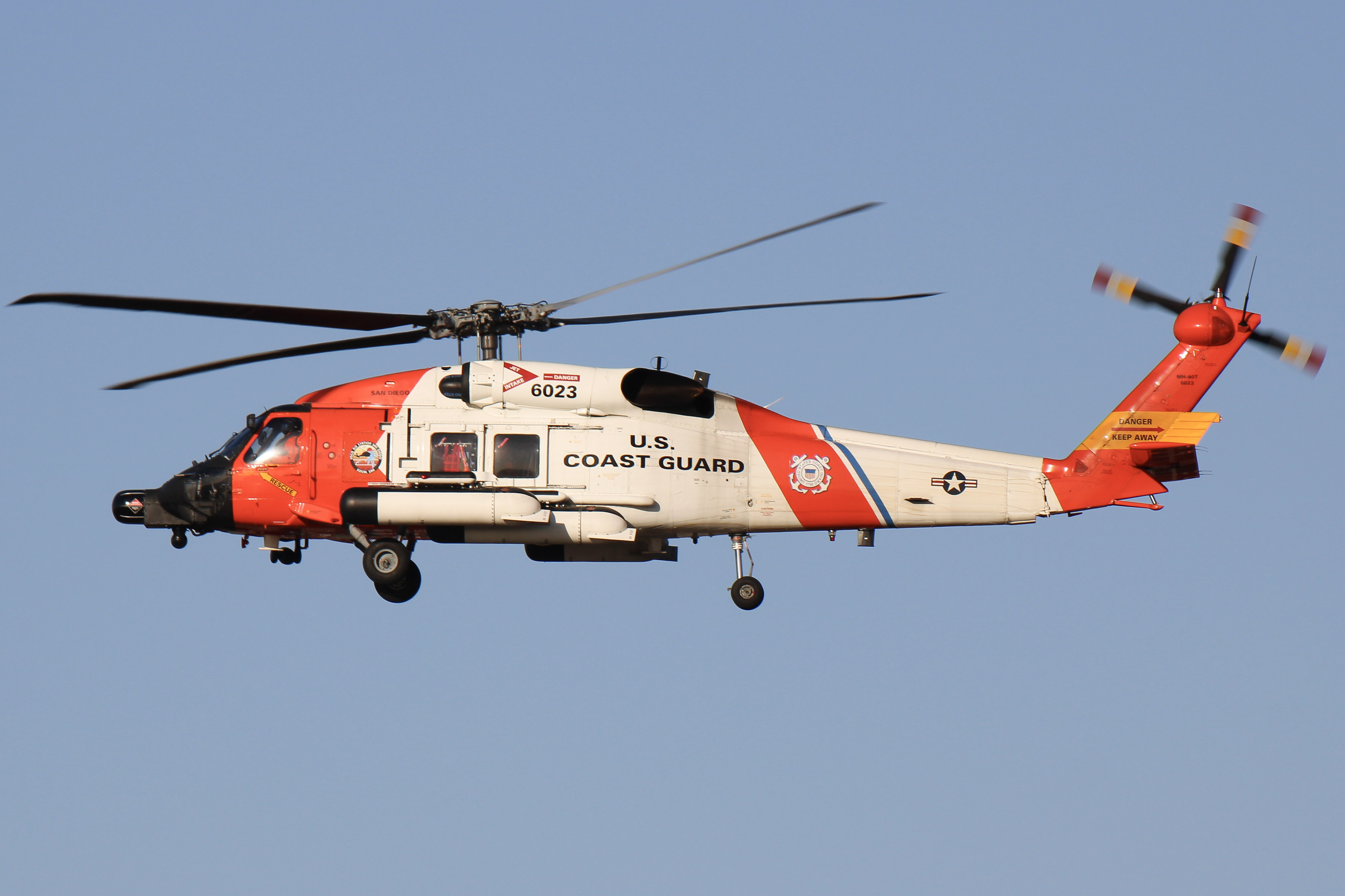 Full size: United States Coast Guard Sikorsky MH-60T 6023 at Montgomery-Gibbs Executive Airport