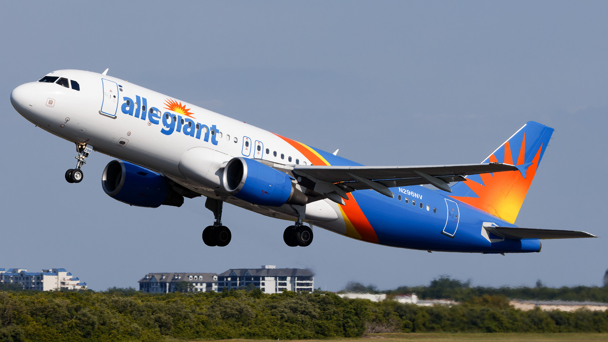 Full size: Allegiant Air Airbus A320 N296NV at St. Petersburg Clearwater International Airport