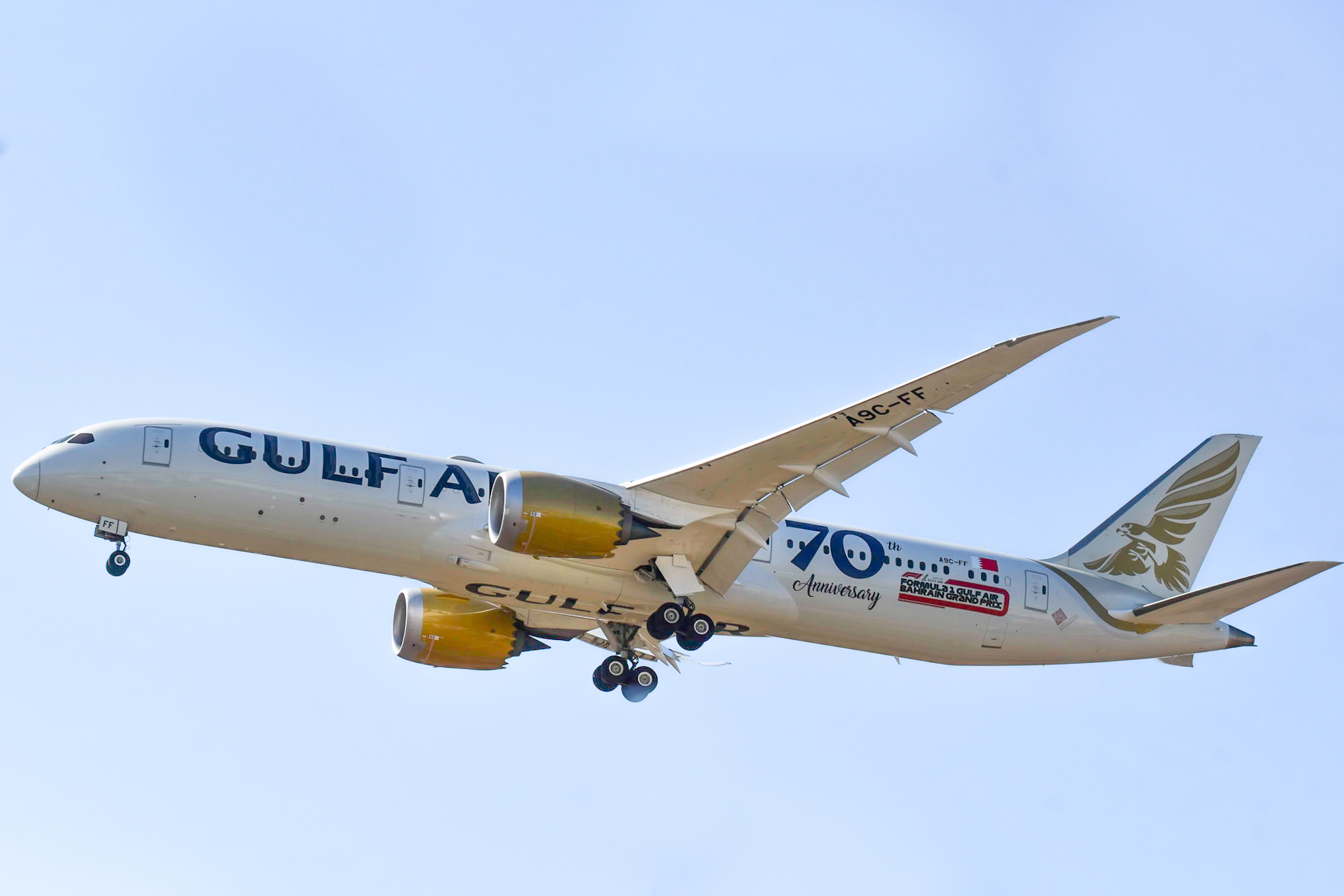 Full size: Gulf Air Boeing 787-9 A9C-FF at Tel Aviv-Ben Gurion Airport