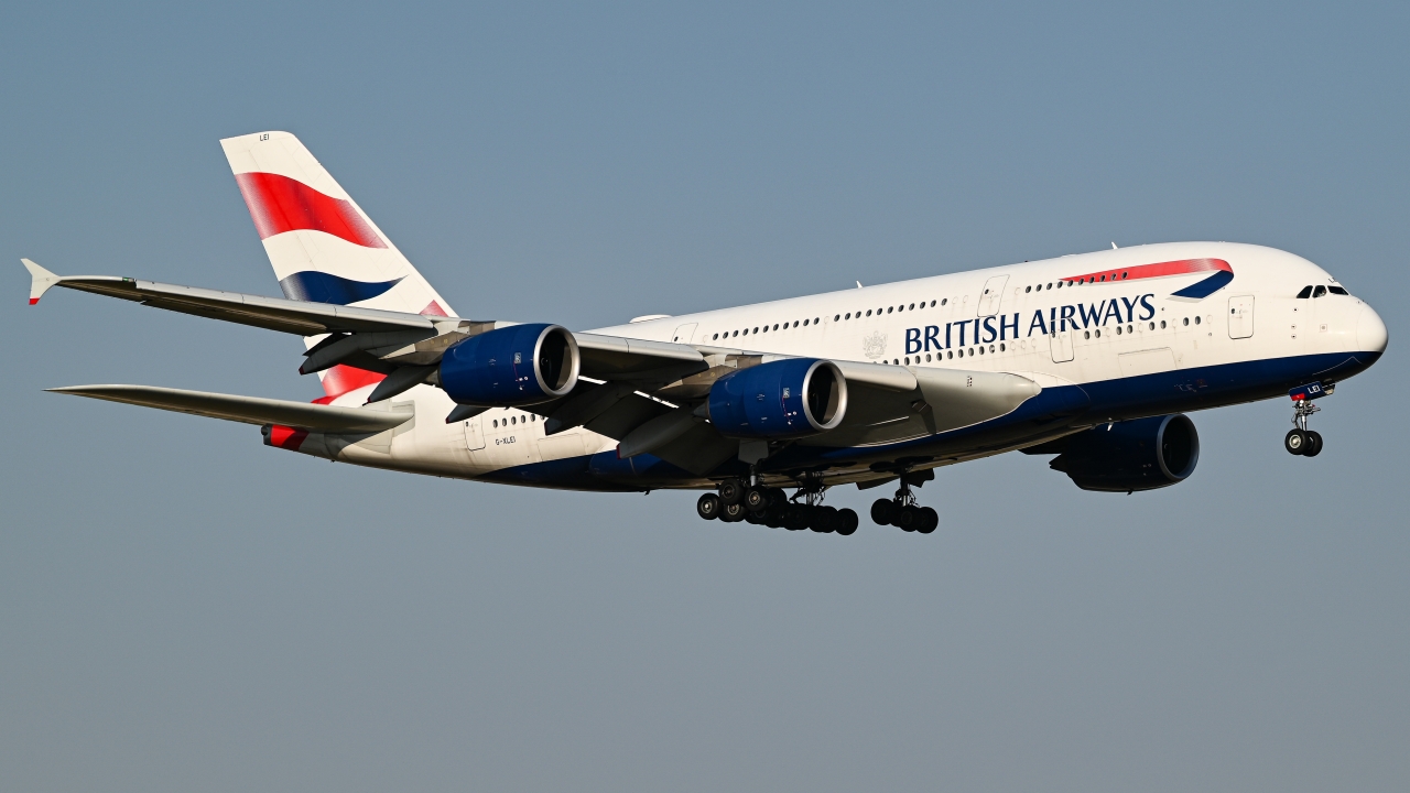 Full size: British Airways Airbus A380-800 G-XLEI at Dallas-Fort Worth International Airport