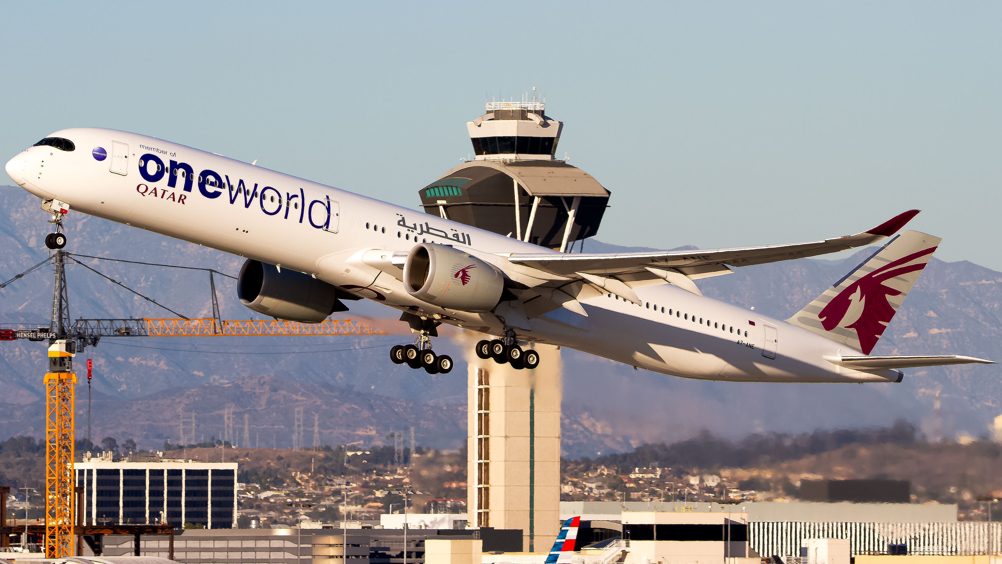 Full size: Qatar Airways Airbus A350-1000 A7-ANE at Los Angeles International Airport