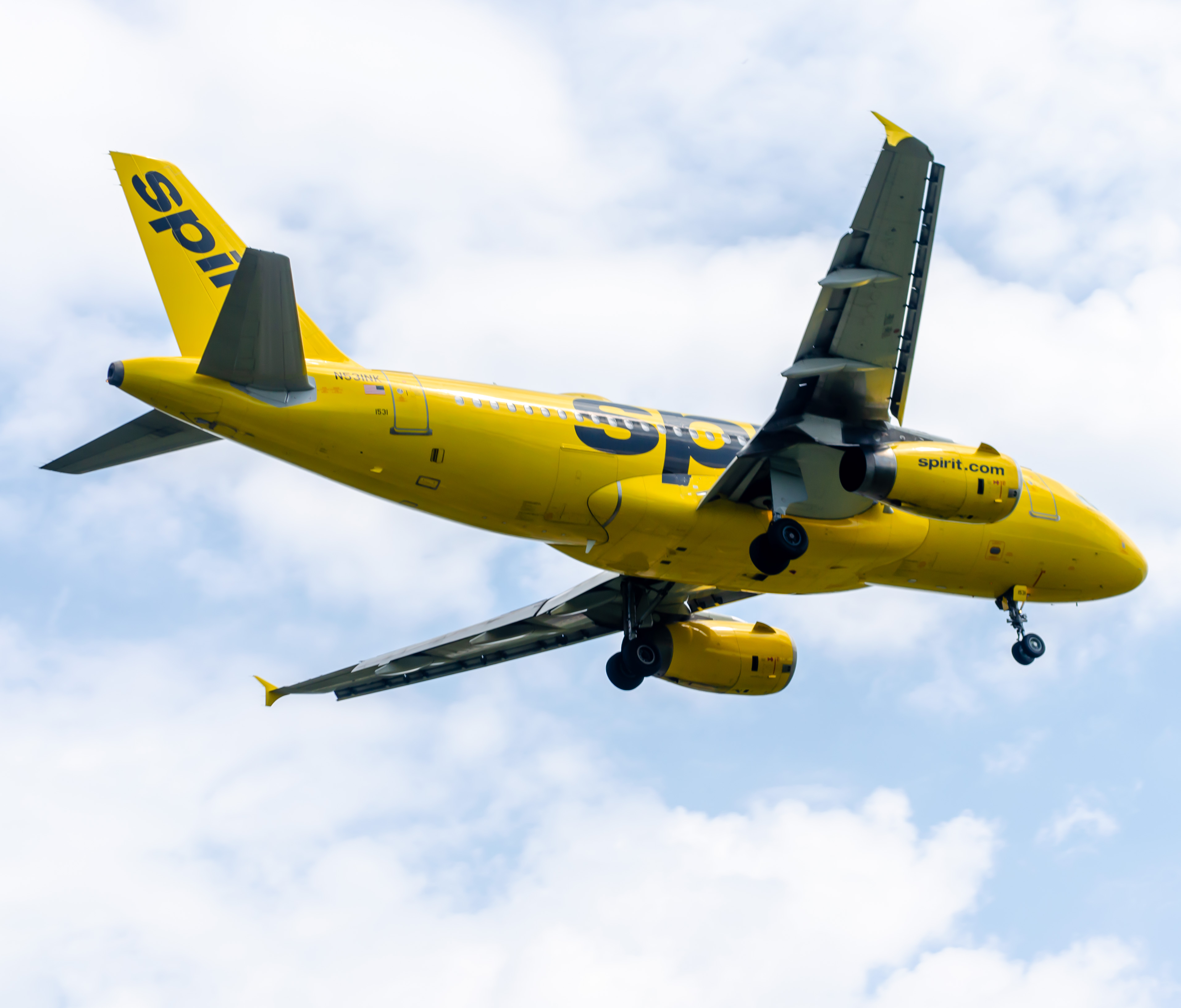 Full size: Spirit Airlines Airbus A319 N531NK at Atlantic City International Airport