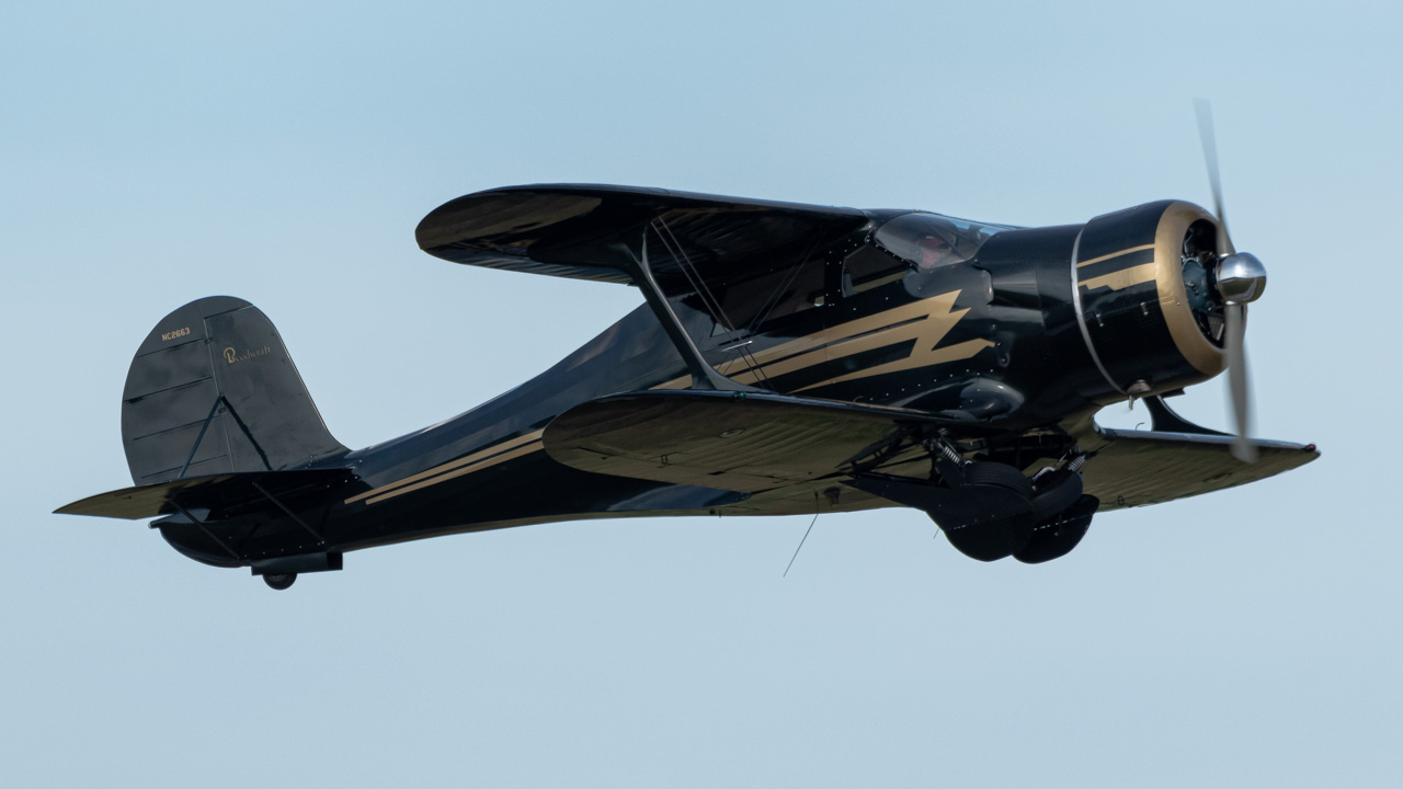 Full size: PRIVATE Beechcraft F17D Staggerwing NC2663 at Atlanta DeKalb Peachtree Airport