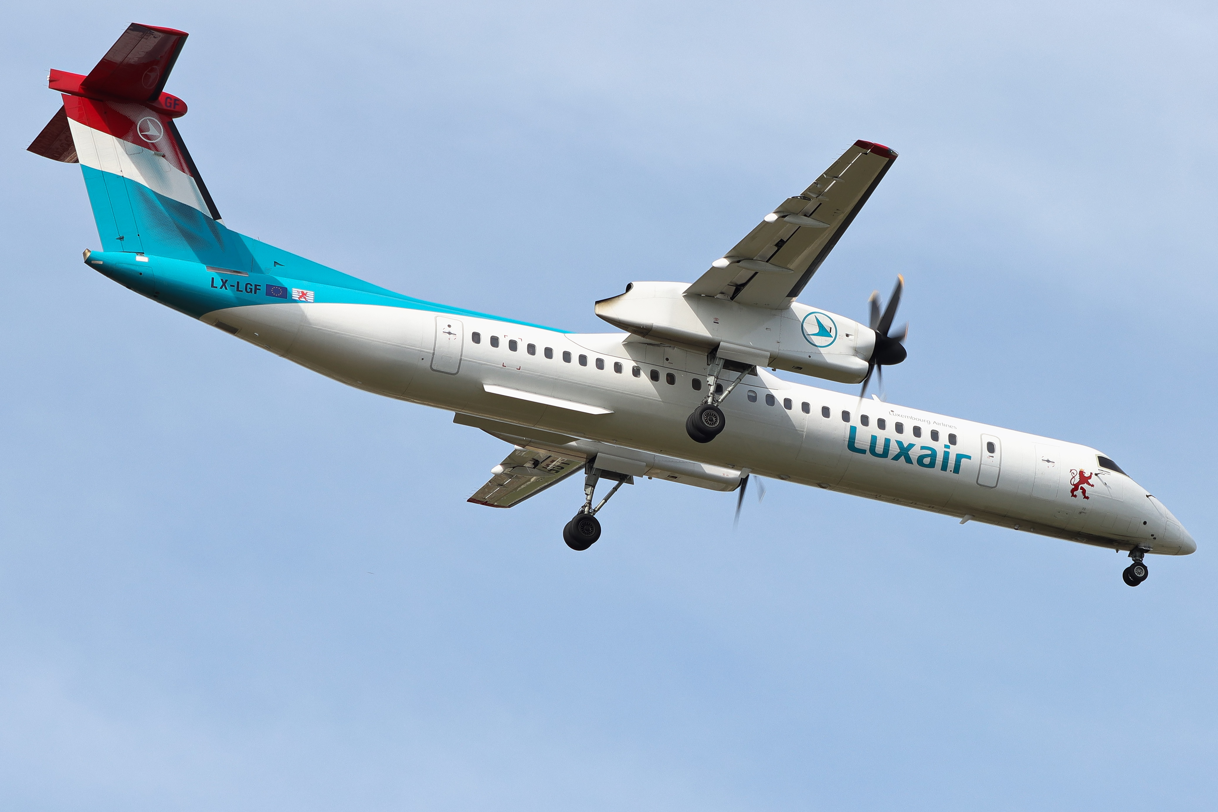 Full size: Luxair De Havilland Dash-8 q400 LX-LGF at Luxembourg Findel Airport