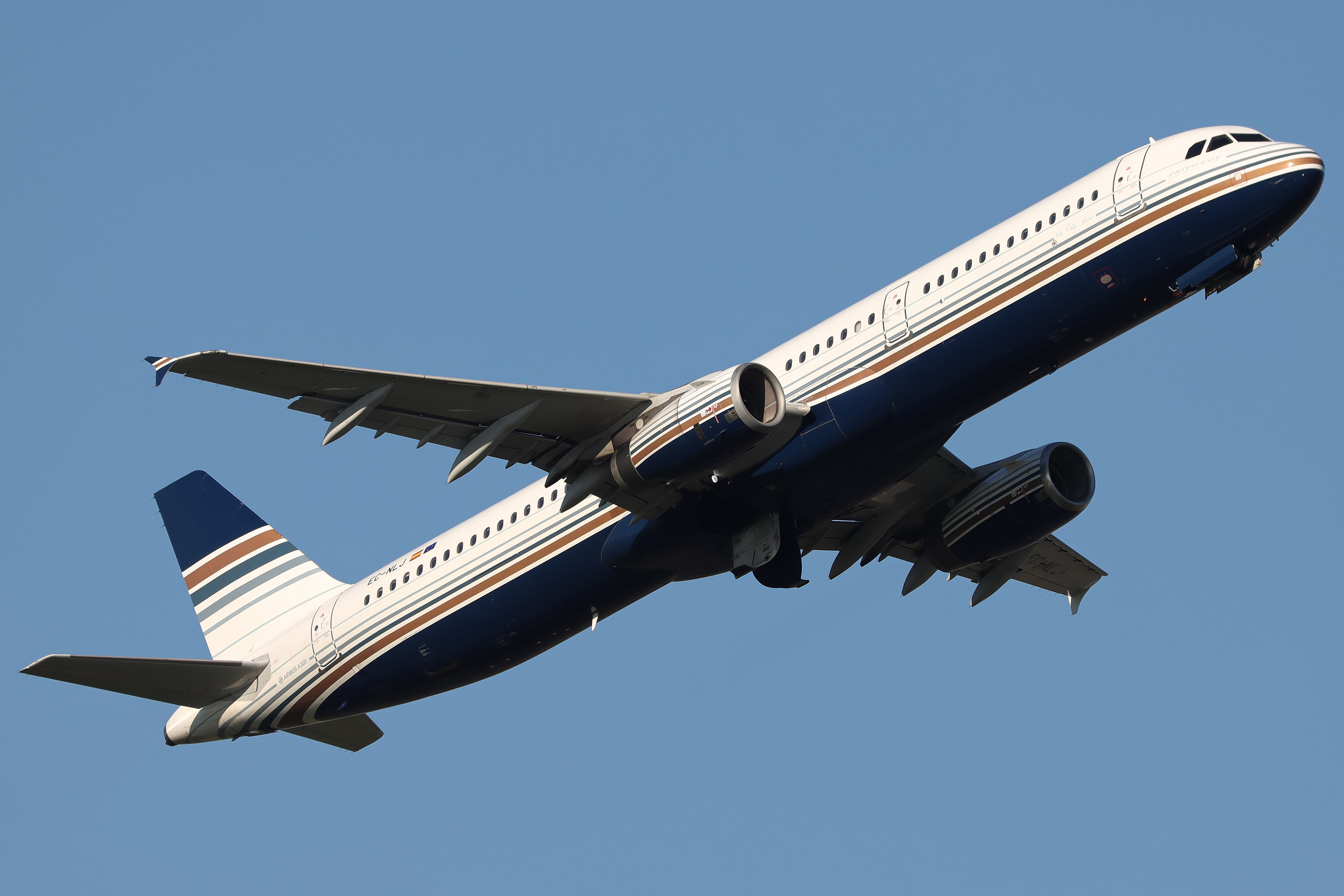 Full size: Privilege Style Airbus A321-200 EC-NLJ at Amsterdam Schiphol Airport
