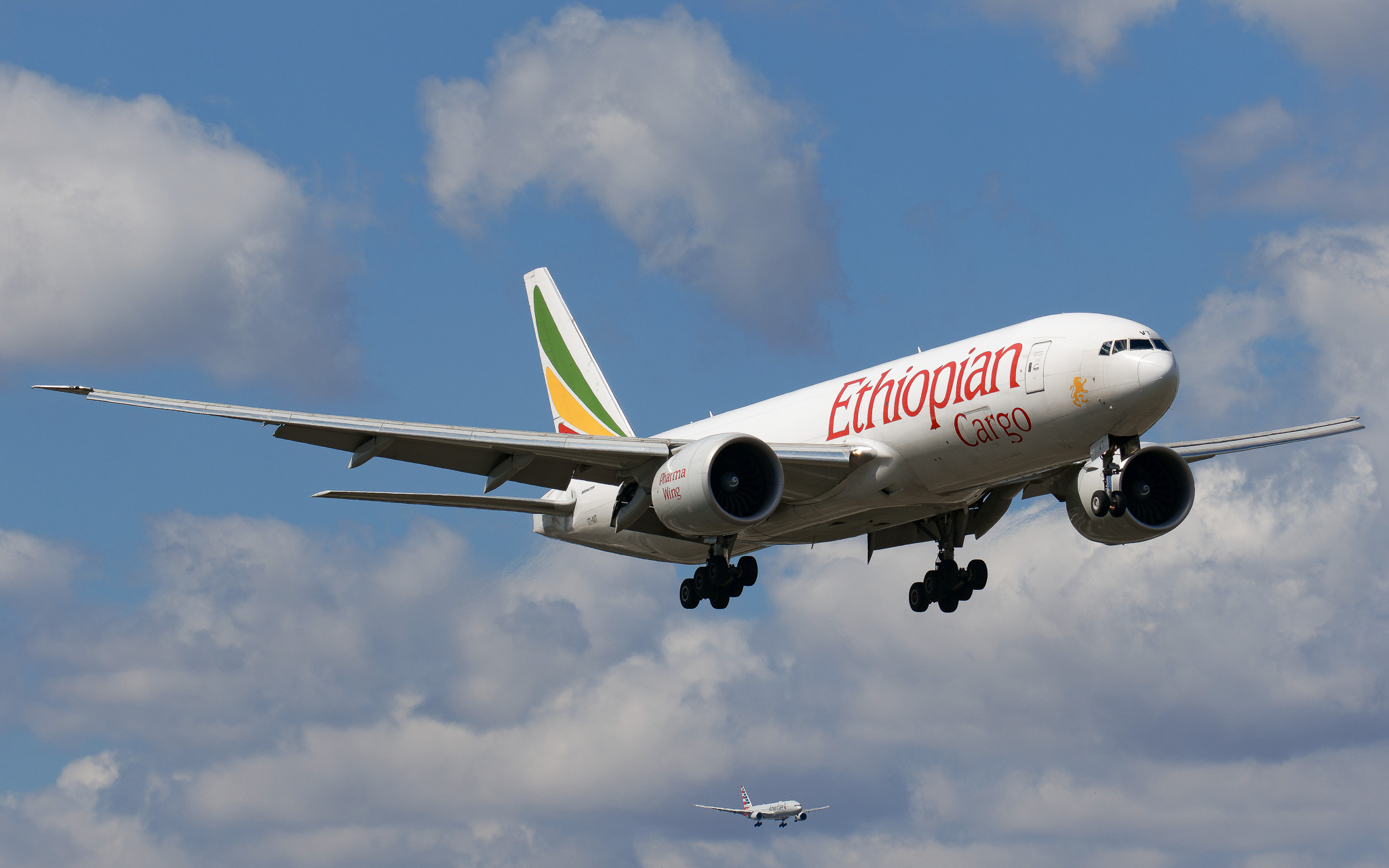 Full size: Ethiopian Airlines Boeing 777-F ET-AVT at Miami International Airport