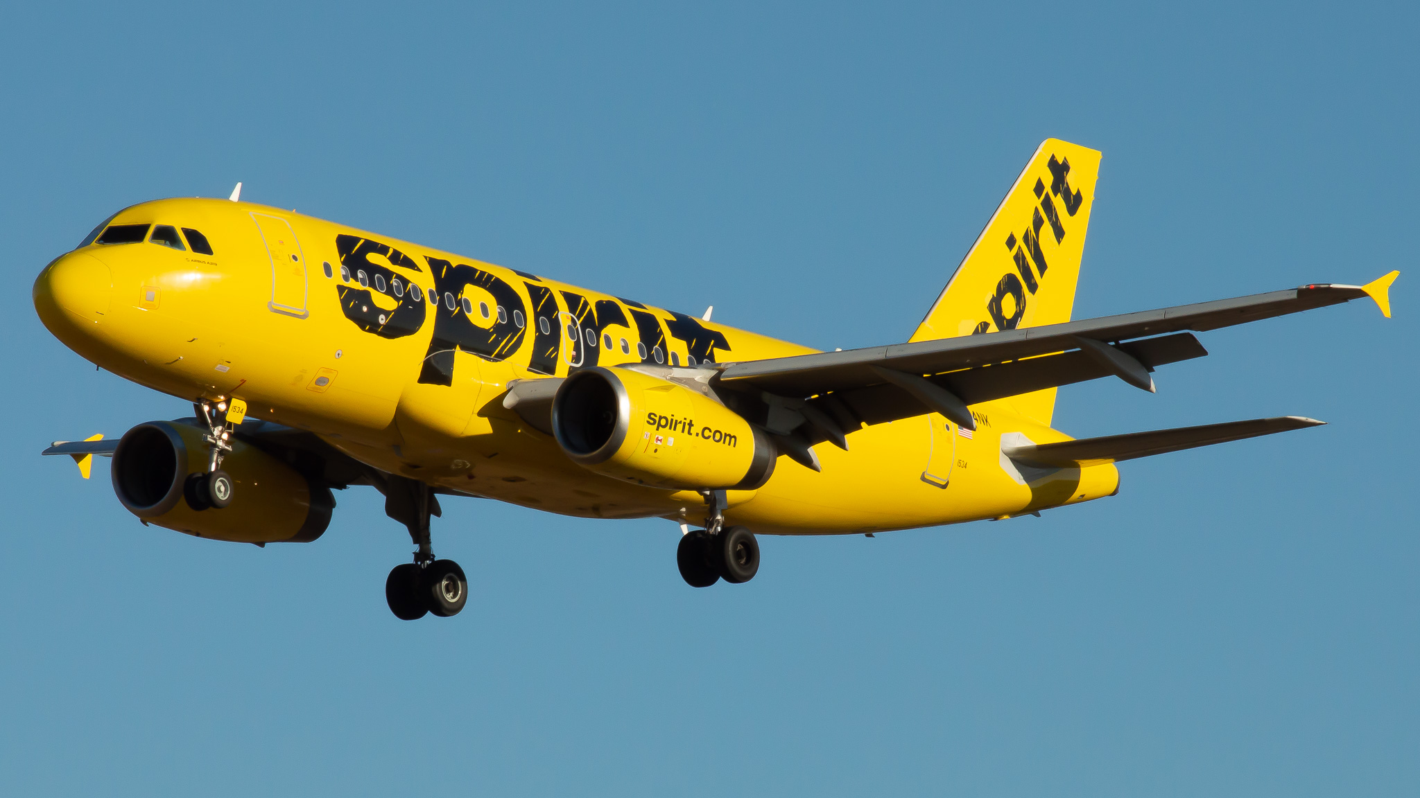 Full size: Spirit Airlines Airbus A319 N534NK at Baltimore/Washington International Thurgood Marshall Airport