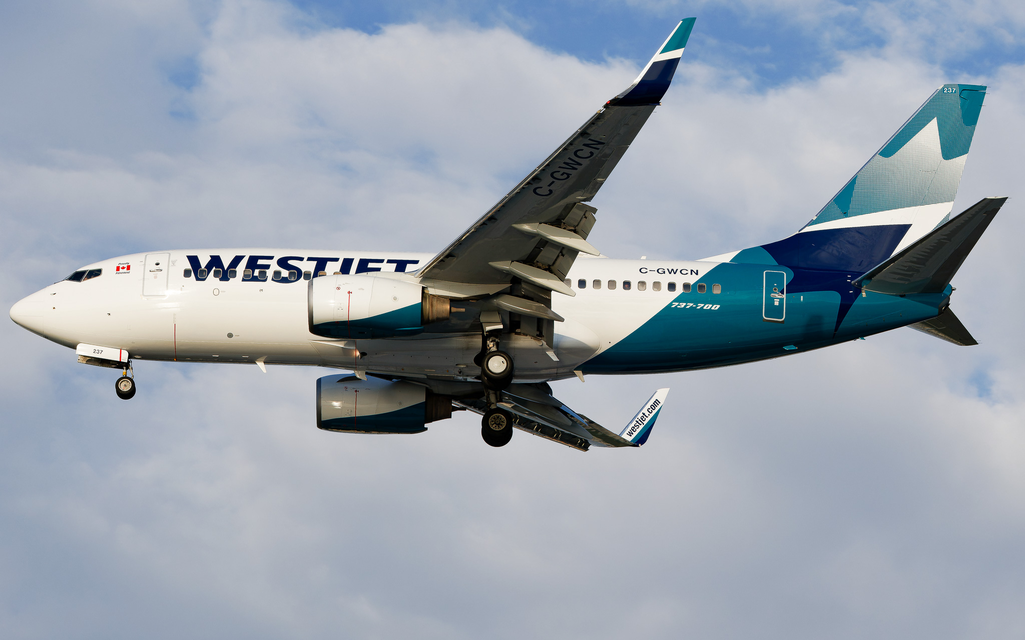 Full size: WestJet Boeing 737-700 C-GWCN at Tampa International Airport