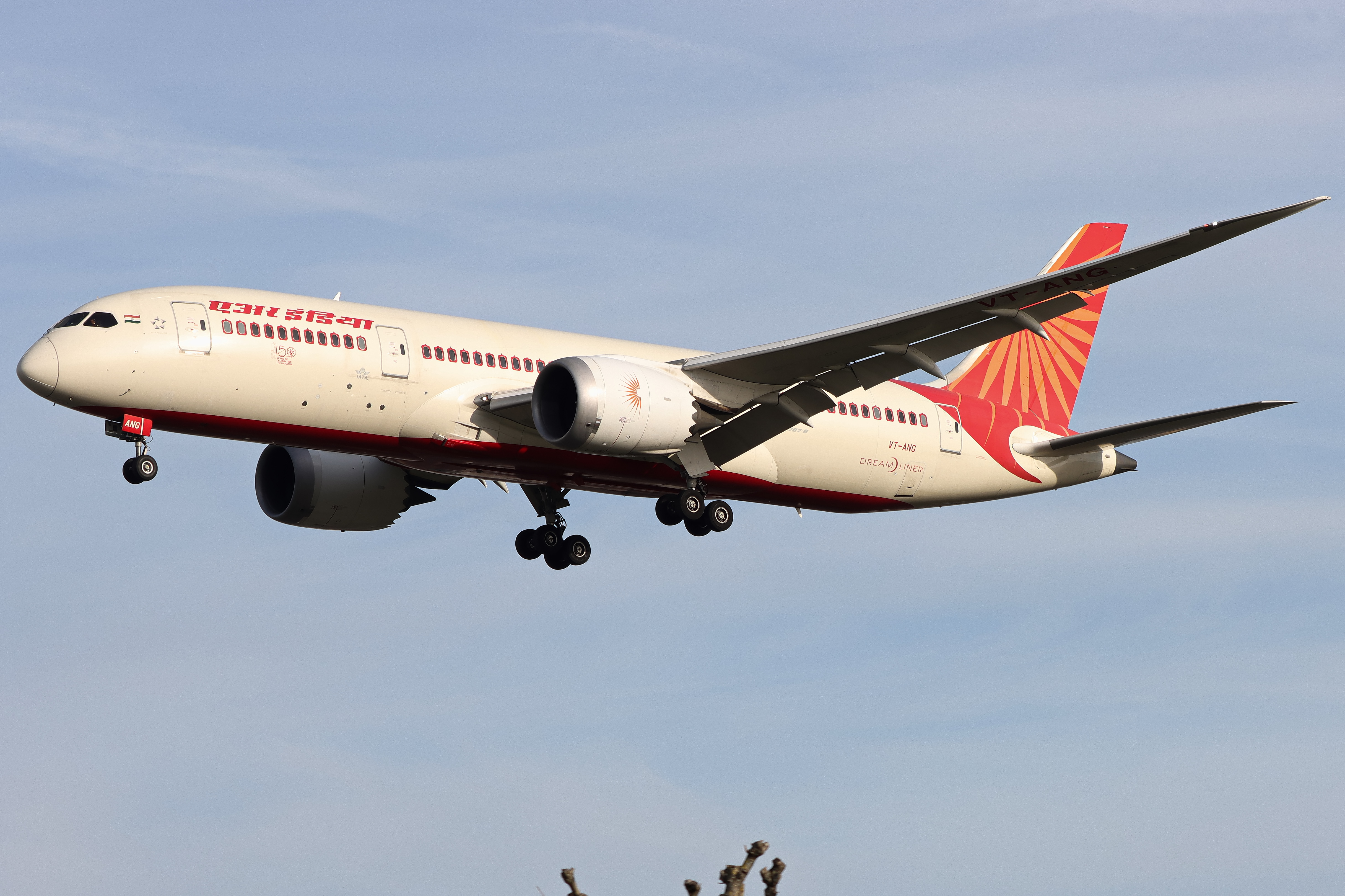 Full size: Air India Boeing 787-8 VT-ANG at London Heathrow International Airport