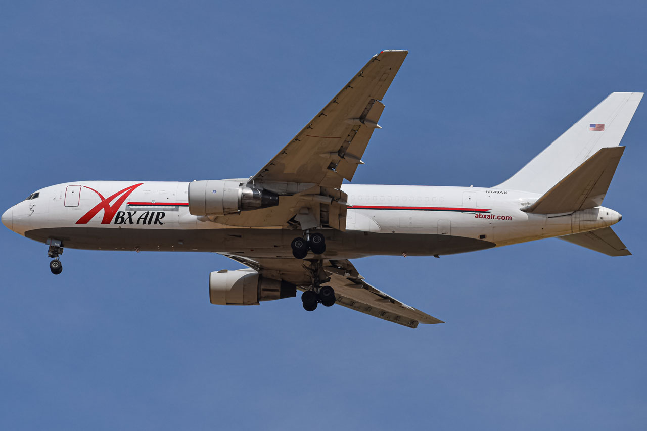 Full size: ABX Air Boeing 767-200F N749AX at Denver International Airport