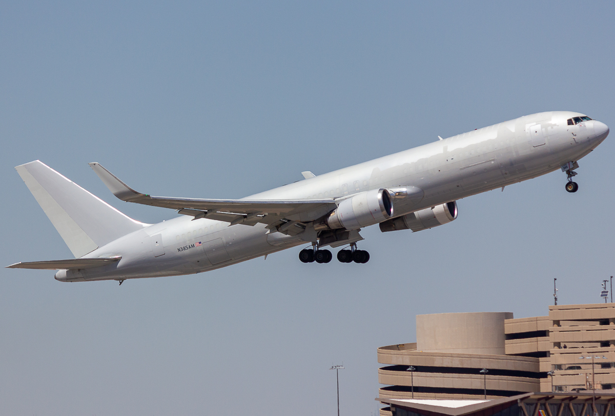 Full size: Air Transport International Boeing 767-300ERF N385AM at Phoenix Sky Harbor International Airport