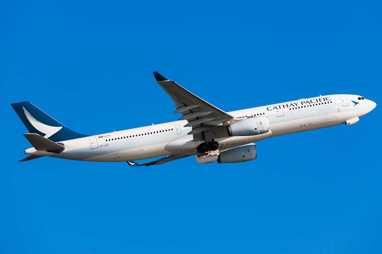 Full size: Cathay Pacific Airbus A330-300 B-LAF at Hong Kong International Airport