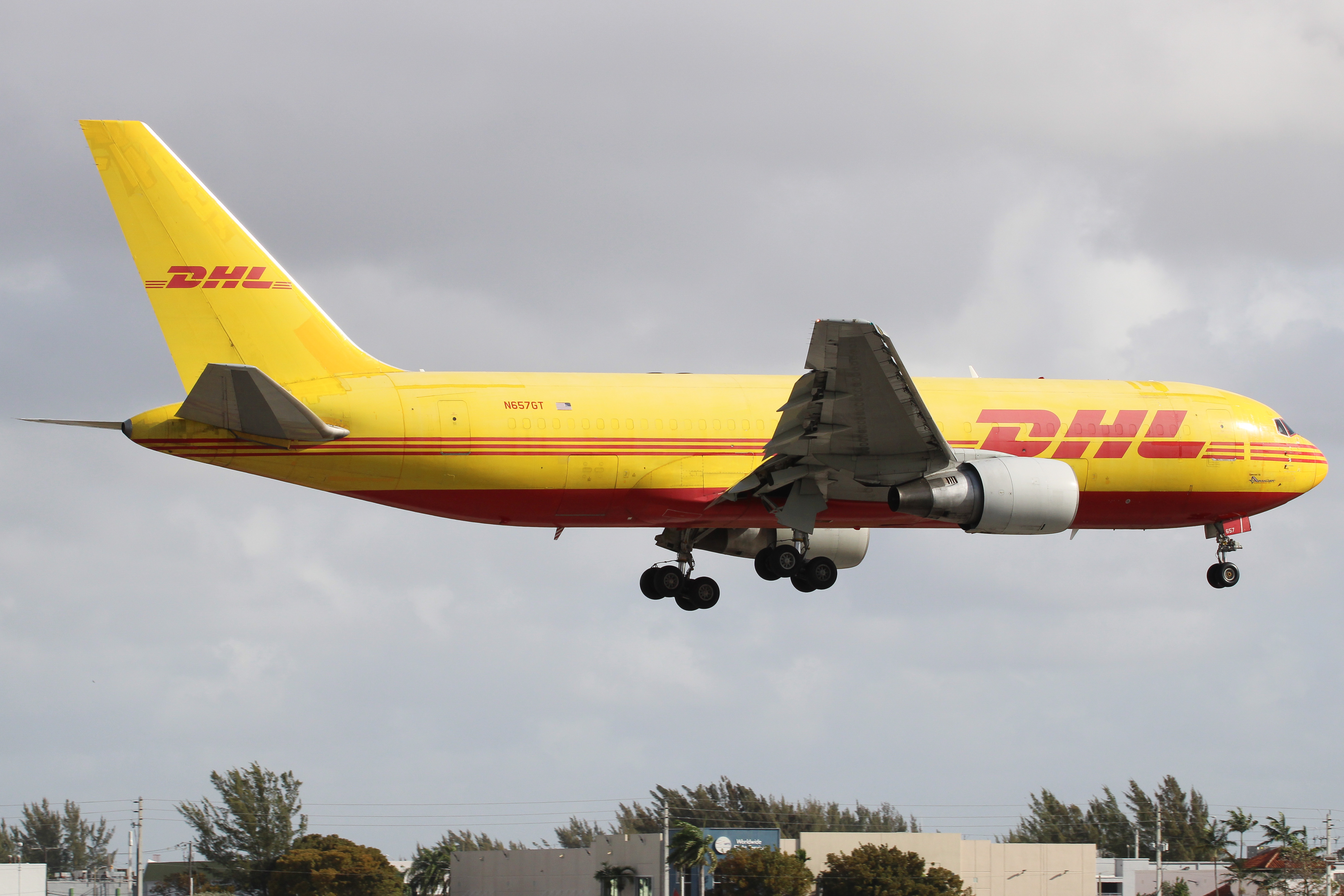 Full size: DHL Boeing 767-200F N567GT at Miami International Airport