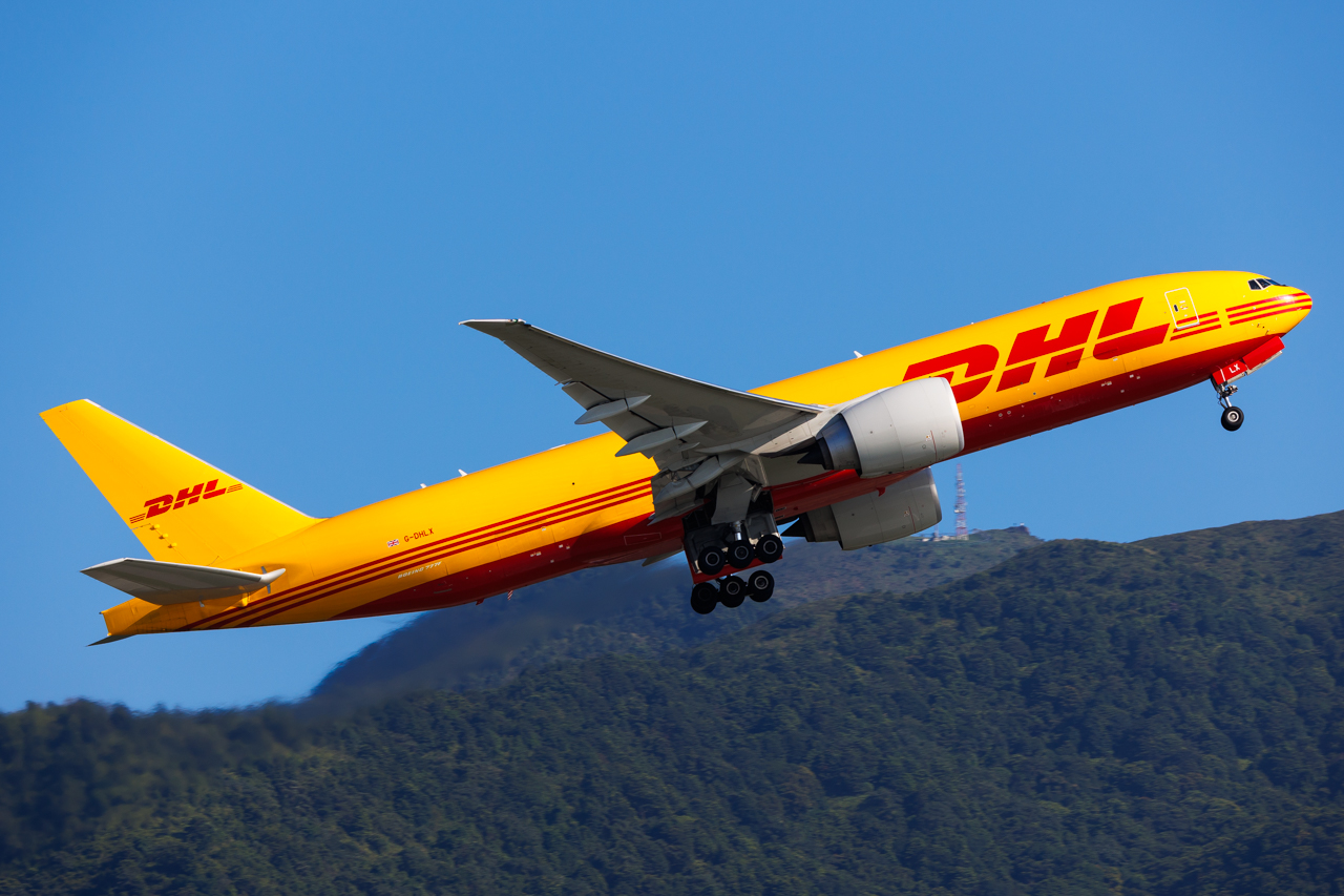 Full size: DHL Boeing 777-F G-DHLX at Hong Kong International Airport