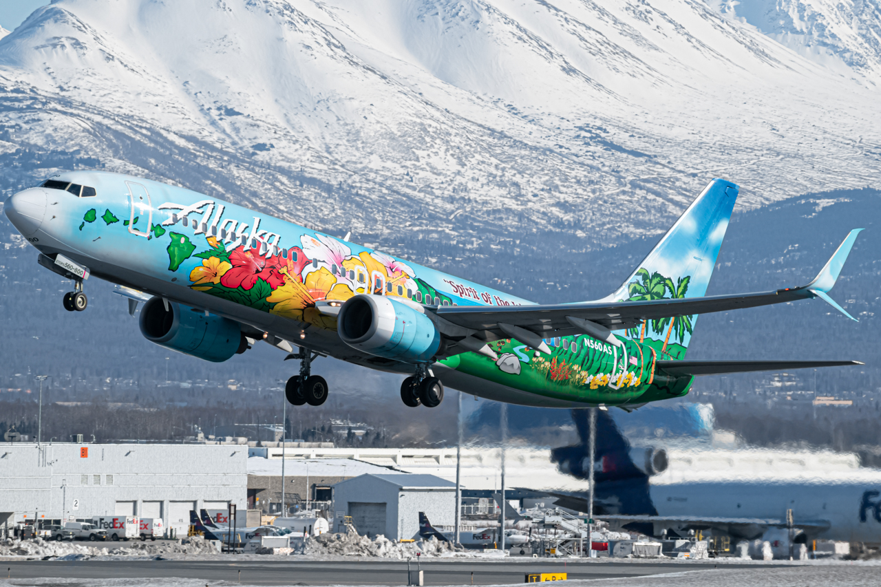 Full size: Alaska Airlines Boeing 737-800 N560AS at Anchorage Ted Stevens International Airport