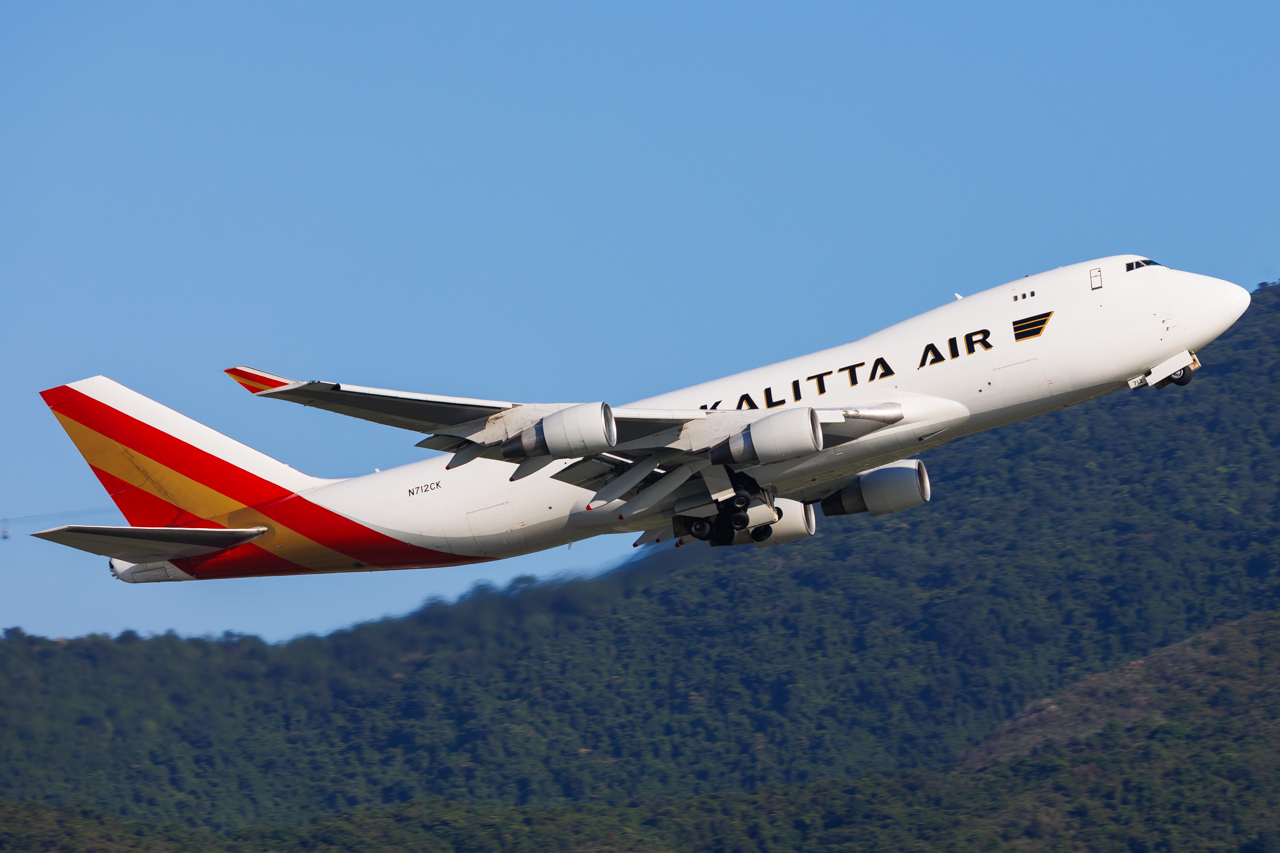 Full size: Kalitta Air Boeing 747-400F N712CK at Hong Kong International Airport