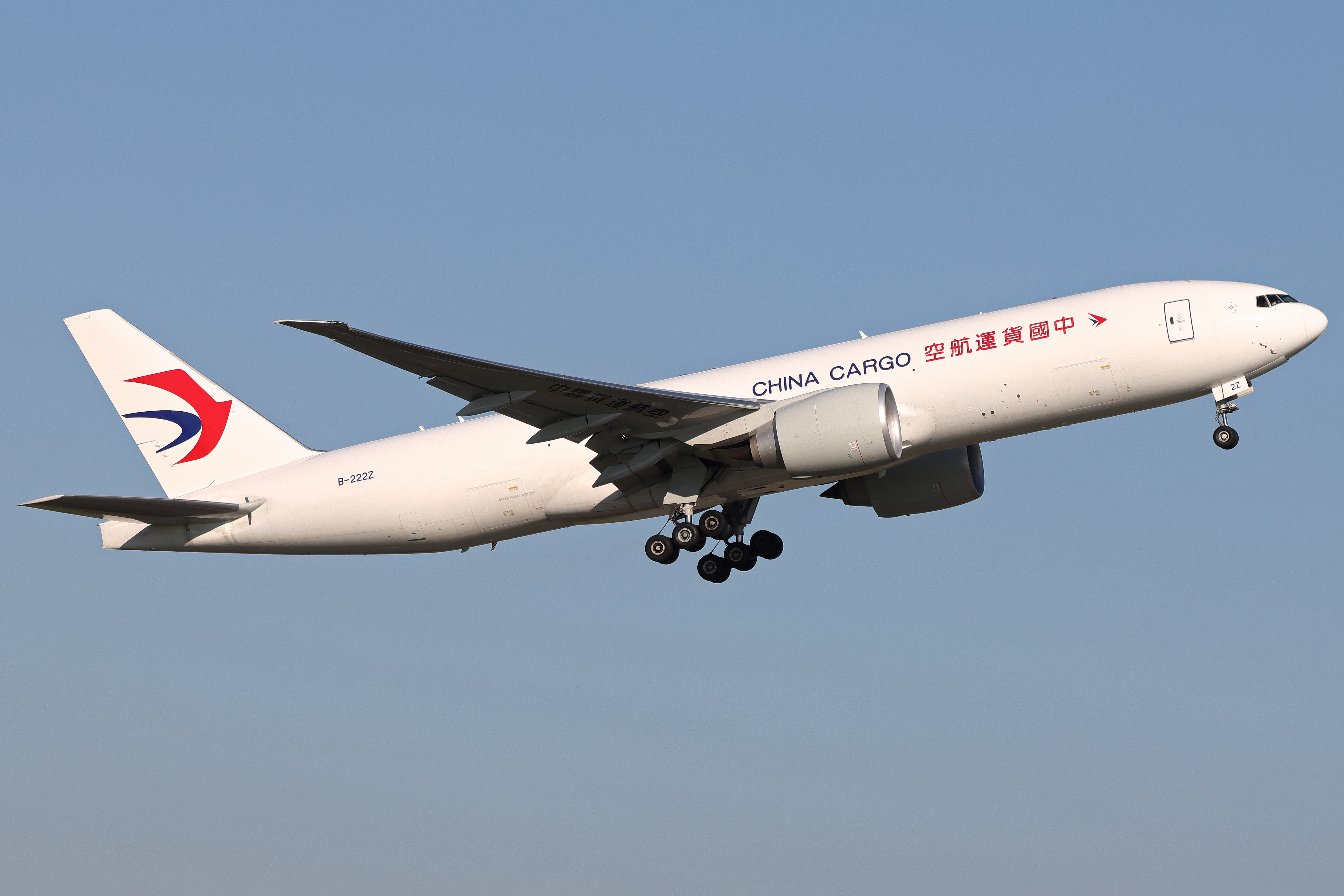 Full size: China Cargo Airlines Boeing 777-F B-222Z at Amsterdam Schiphol Airport