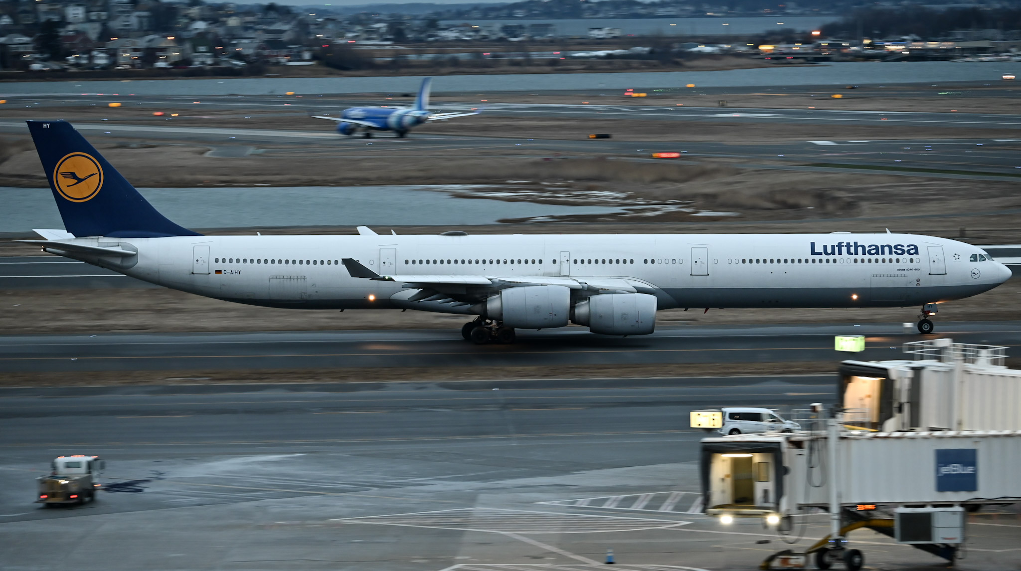Full size: Lufthansa Airbus A340-600 D-AIHY at General Edward Lawrence Logan International Airport