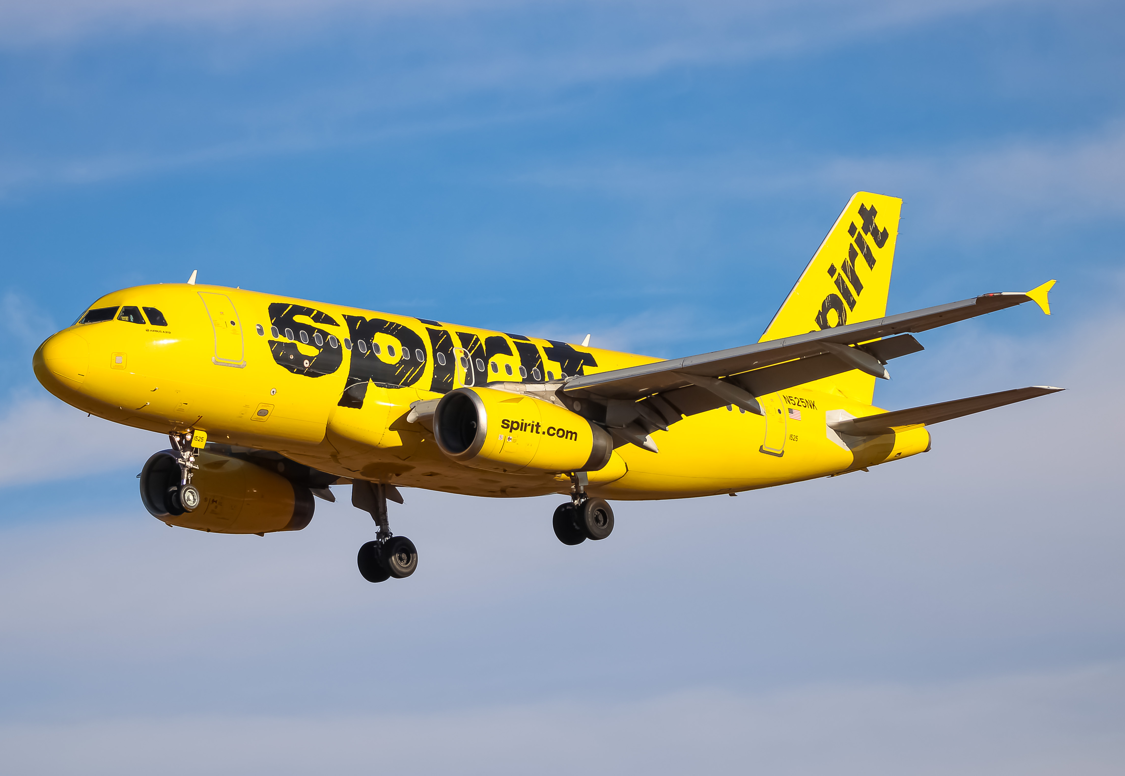 Full size: Spirit Airlines Airbus A319 N525NK at Baltimore/Washington International Thurgood Marshall Airport