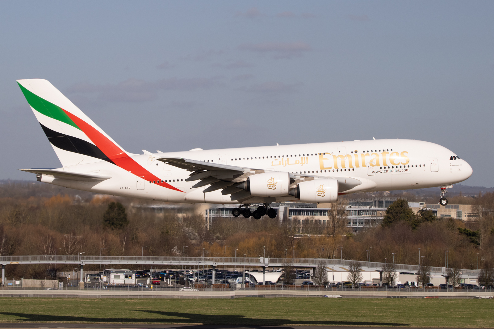 Full size: Emirates Airbus A380-800 A6-EVC at London Heathrow International Airport