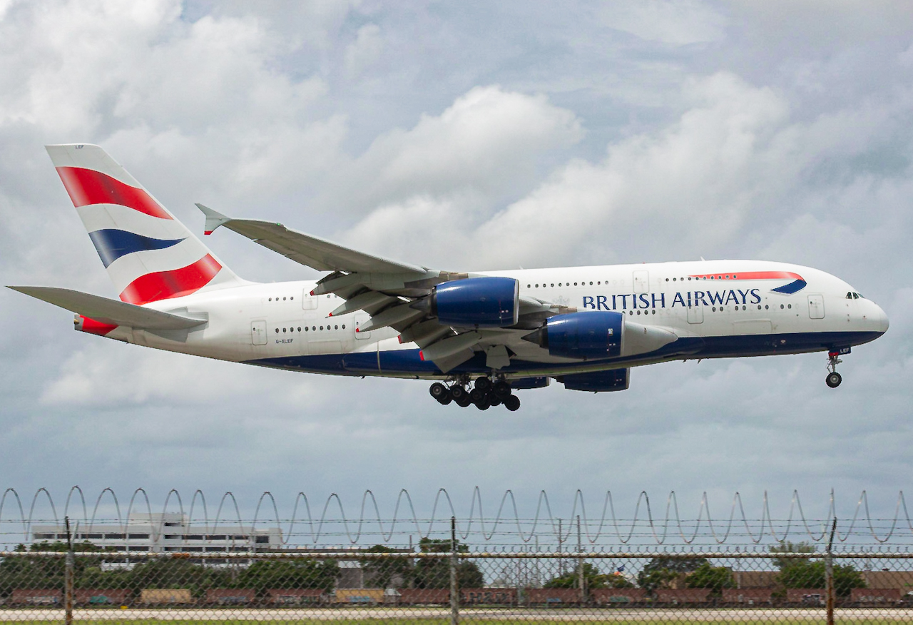 Full size: British Airways Airbus A380-800 G-XLEF at Miami International Airport