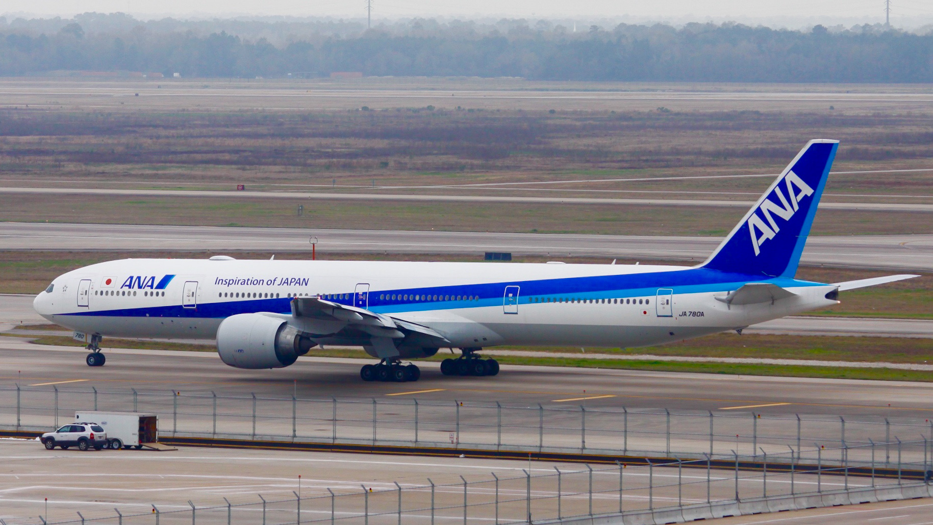 Full size: All Nippon Airways Boeing 777-300ER JA 780A at Houston-George Bush Intercontinental Airport